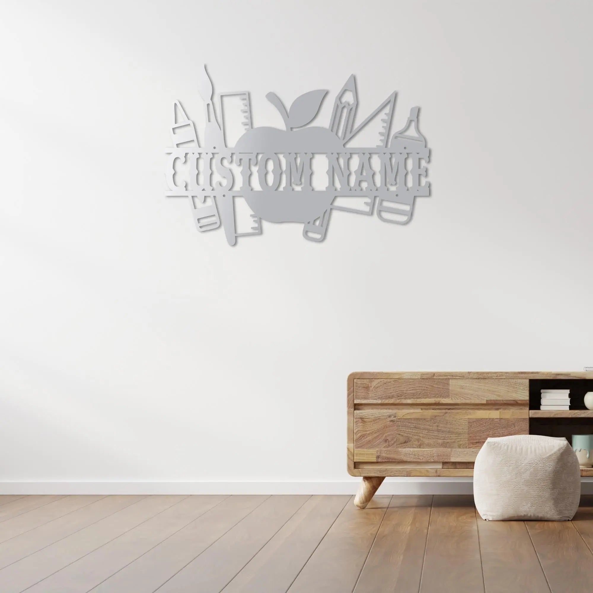 Bilginin İzinde Kişiye Özel Öğretmen Metal Duvar Dekoru Laser Artique