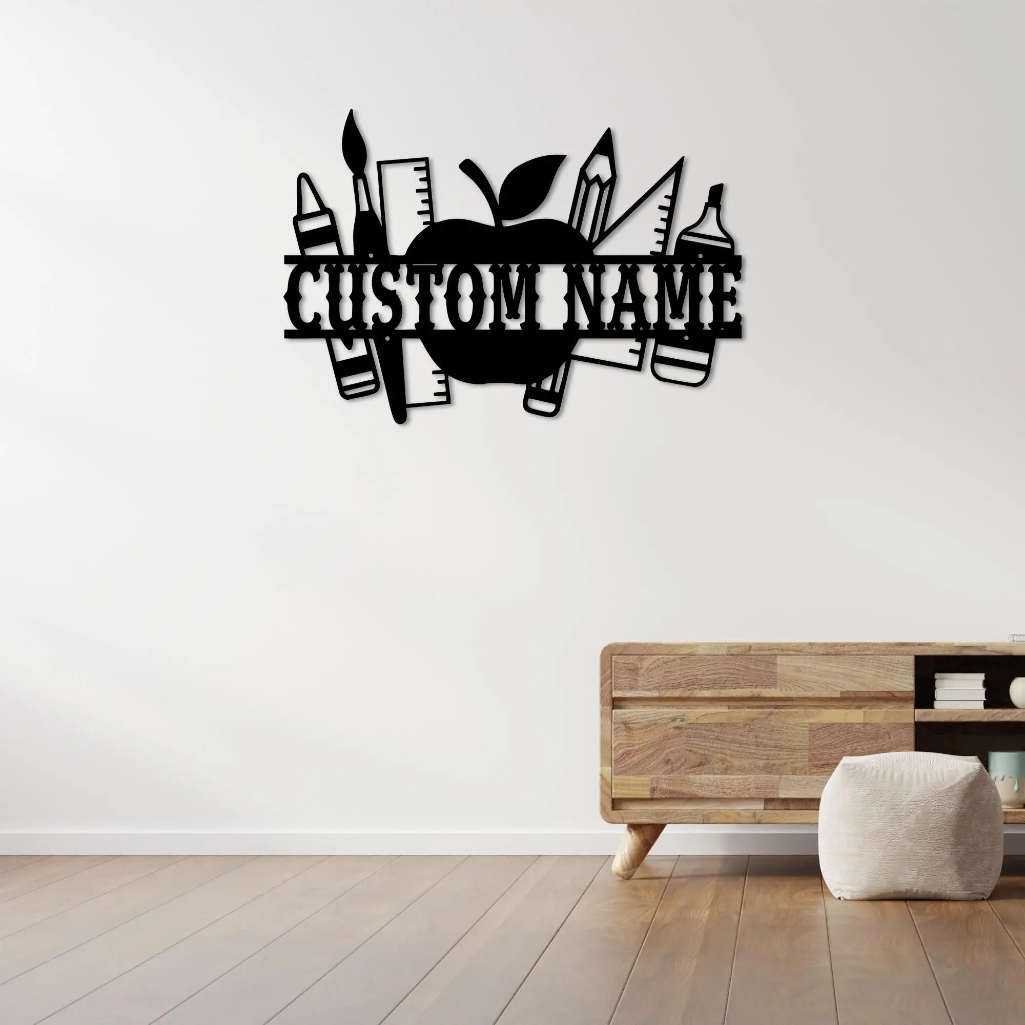 Bilginin İzinde Kişiye Özel Öğretmen Metal Duvar Dekoru Laser Artique