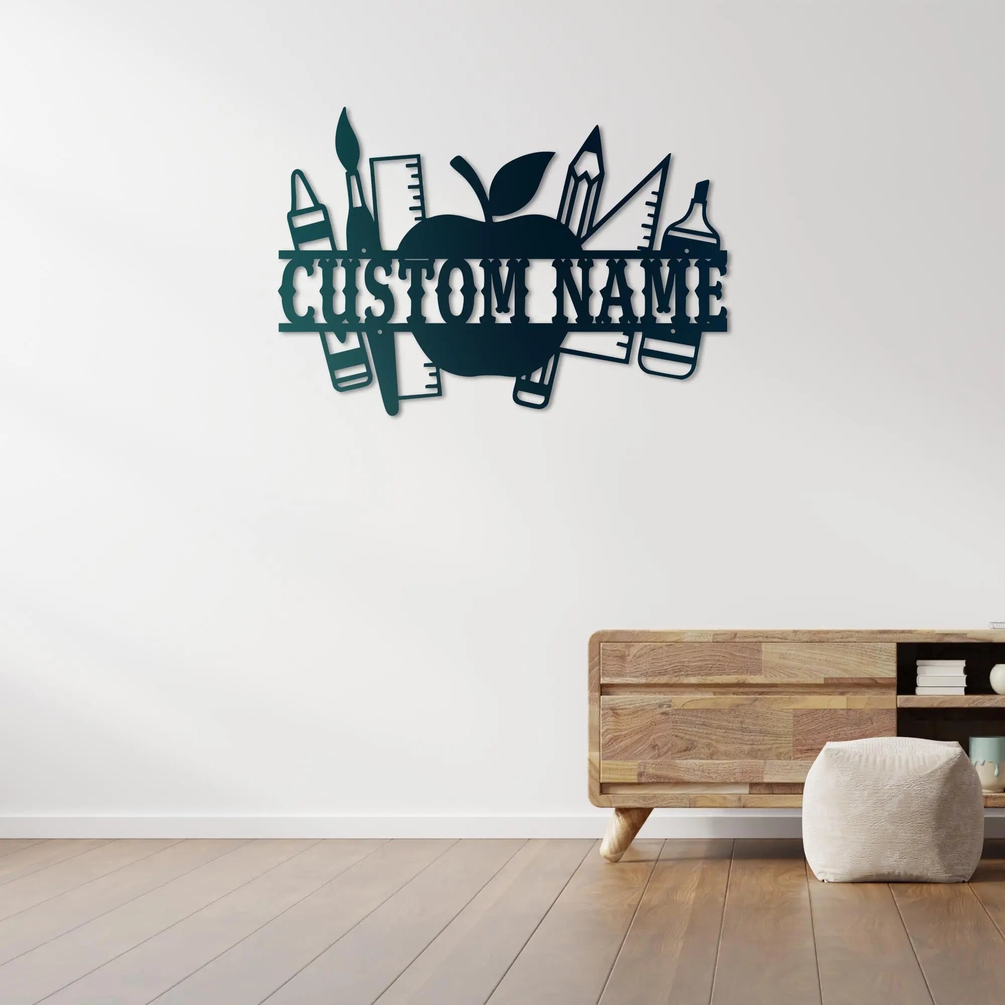 Bilginin İzinde Kişiye Özel Öğretmen Metal Duvar Dekoru Laser Artique