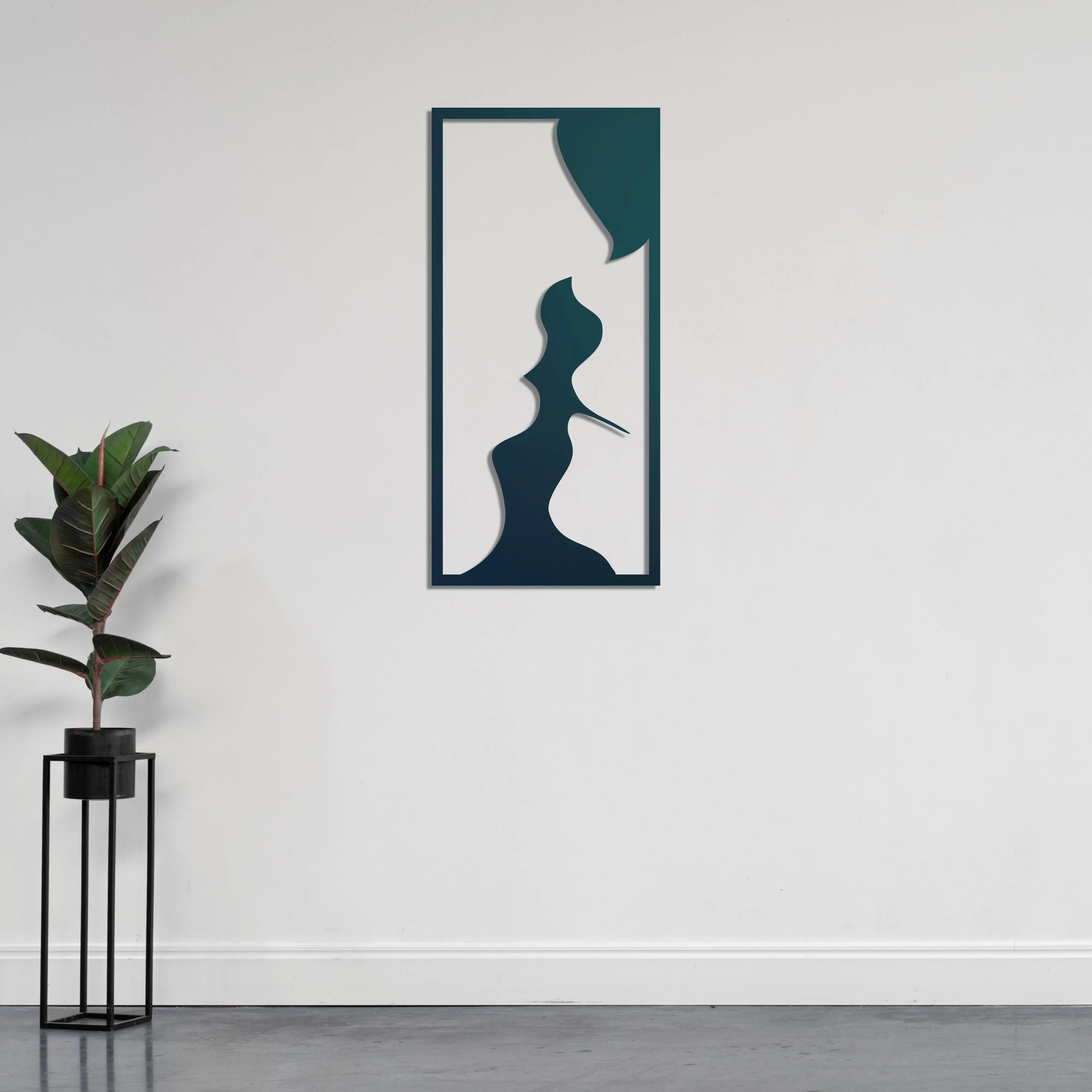 Öpücüğün Gölgesi Metal Duvar Dekoru Laser Artique