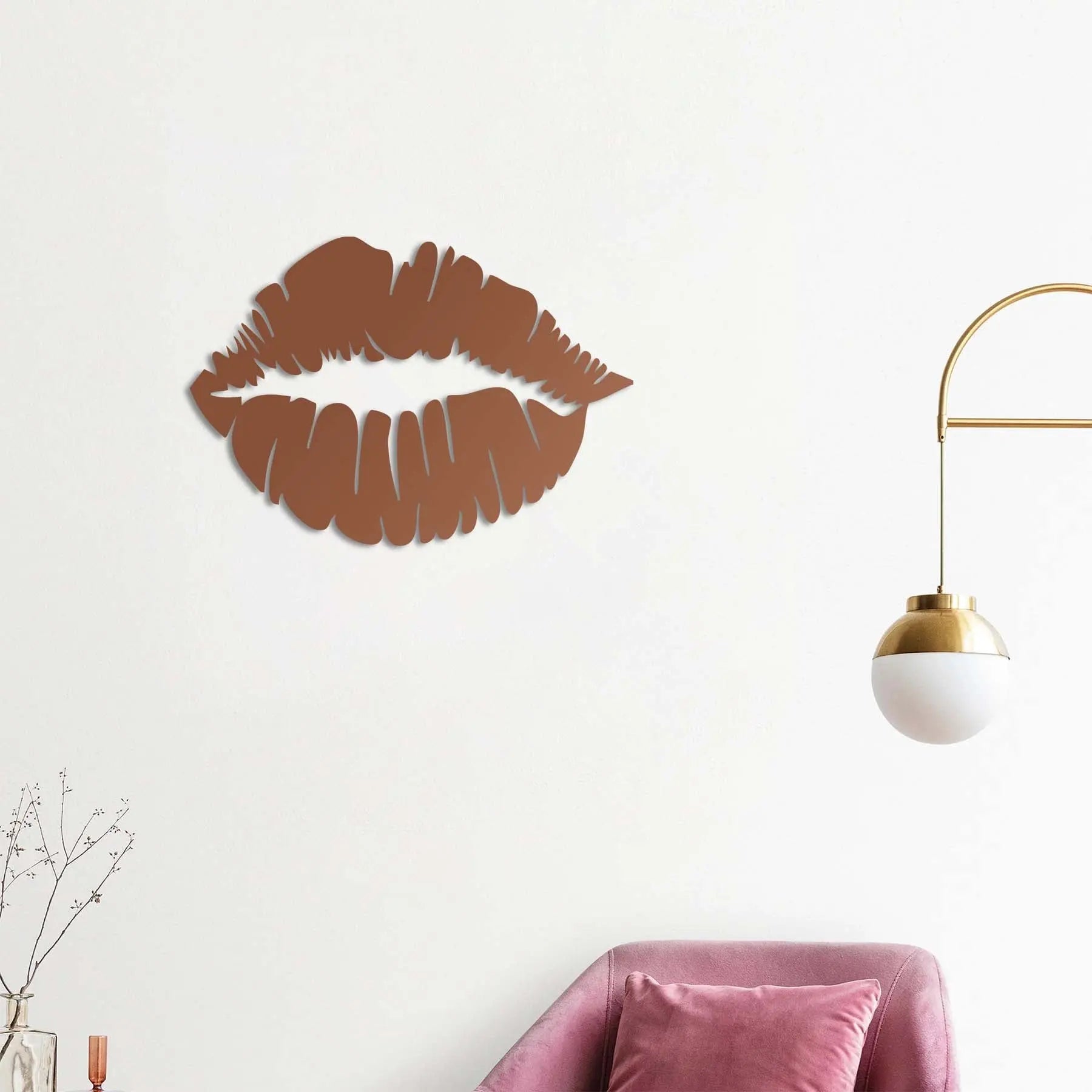 Sessiz Tutku: Öpücük Metal Duvar Dekoru Laser Artique