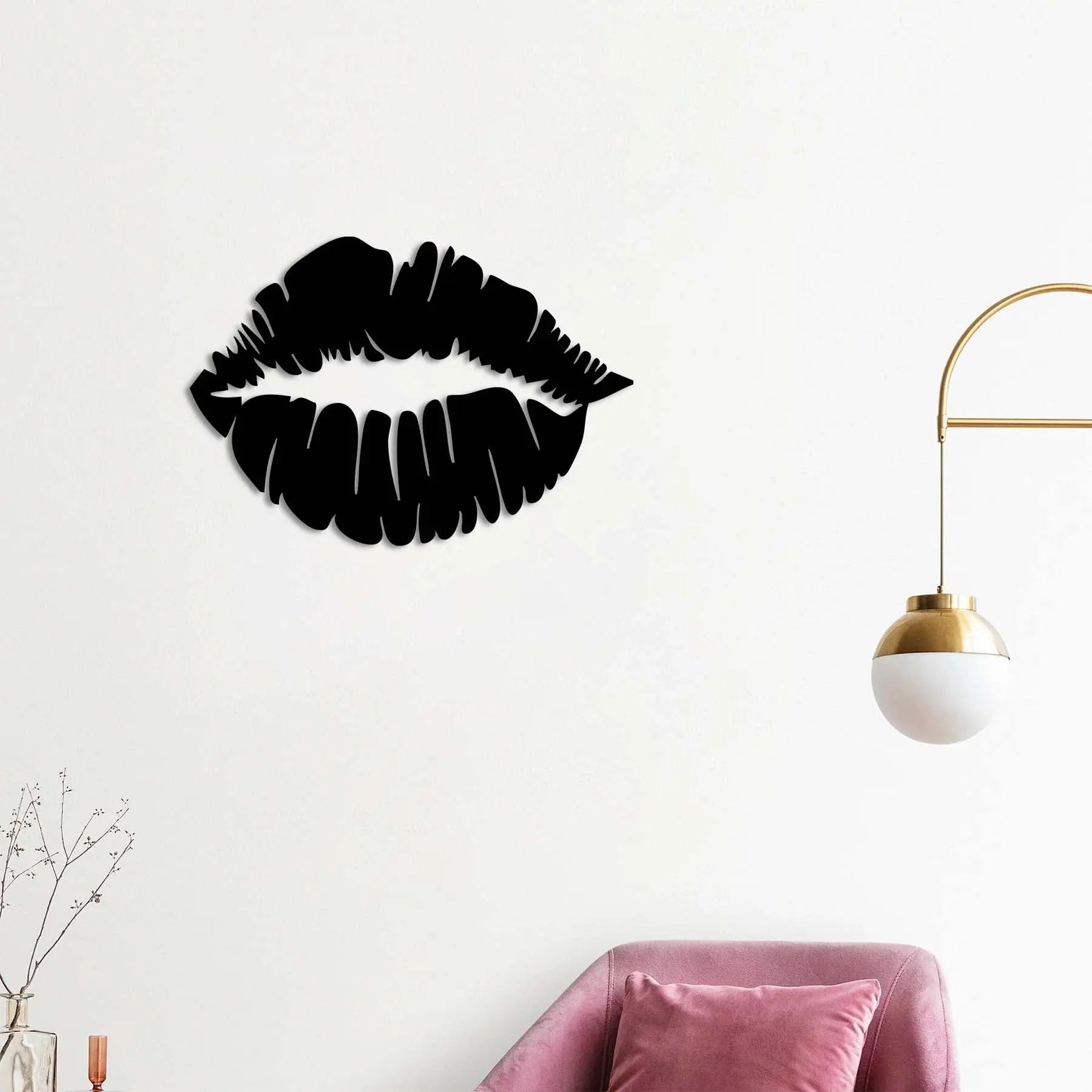 Sessiz Tutku: Öpücük Metal Duvar Dekoru Laser Artique