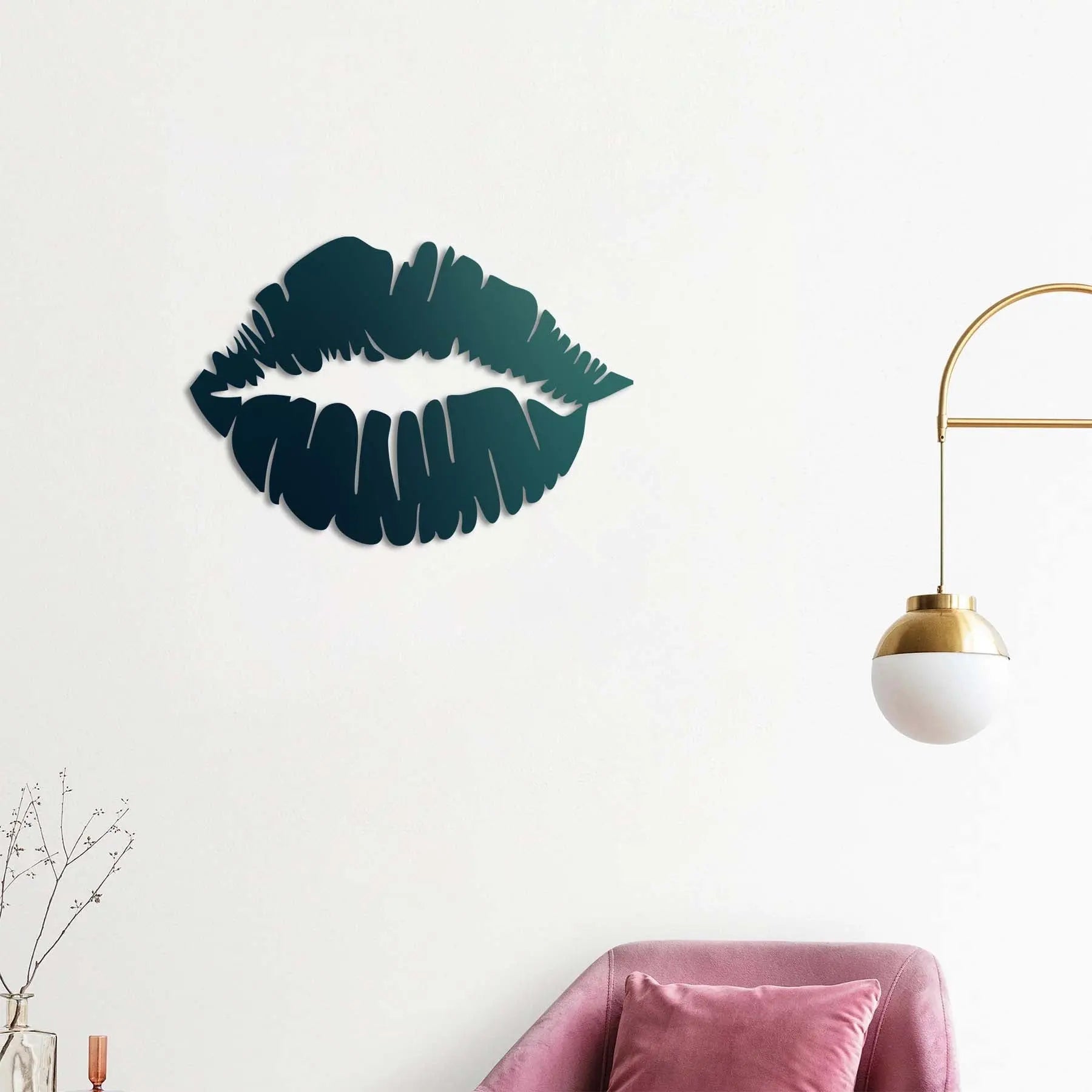 Sessiz Tutku: Öpücük Metal Duvar Dekoru Laser Artique