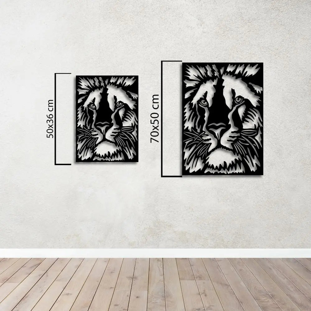 Ormanların Kralı Aslan Metal Duvar Dekoru Laser Artique