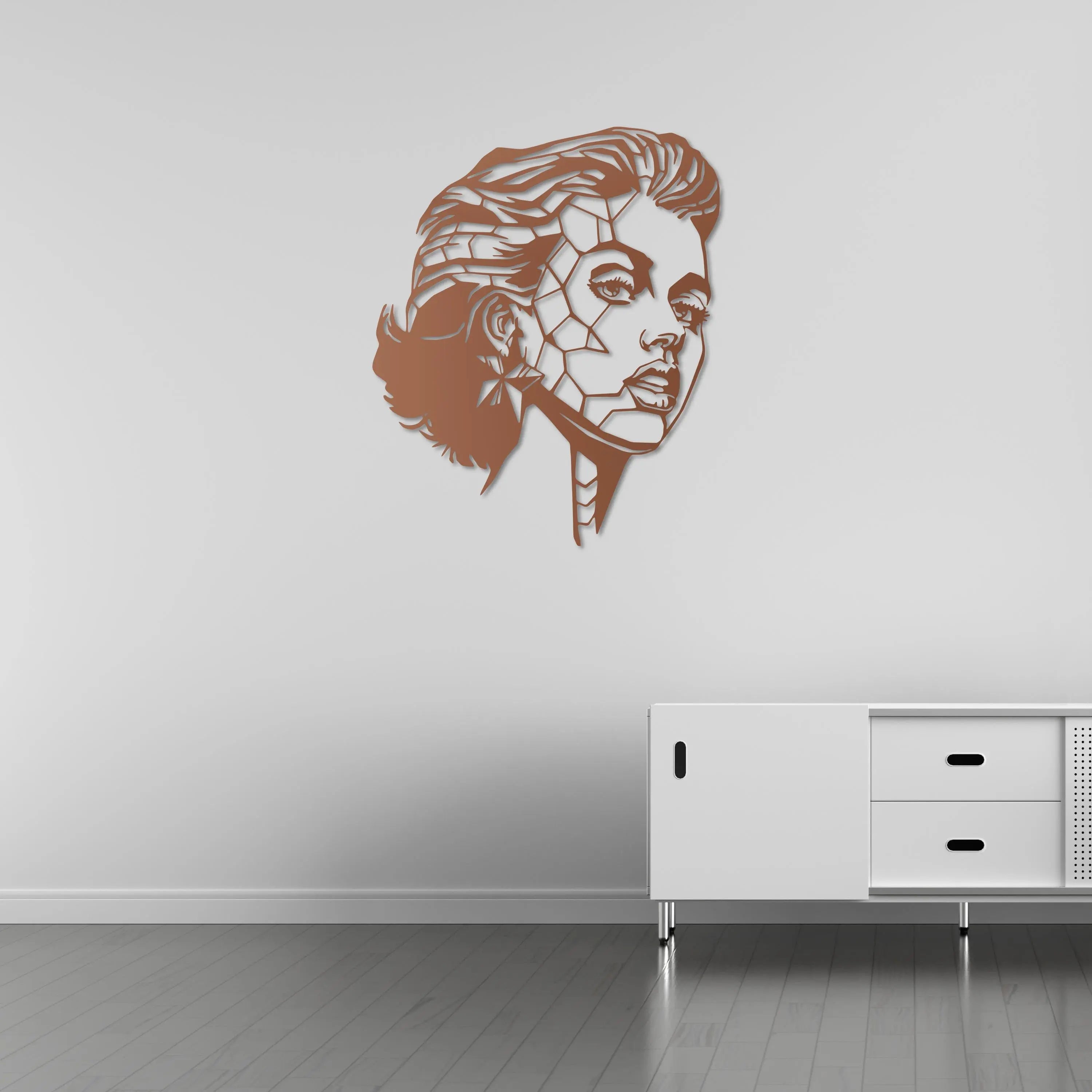 Parçalanmış Güzellik Metal Duvar Dekoru Laser Artique