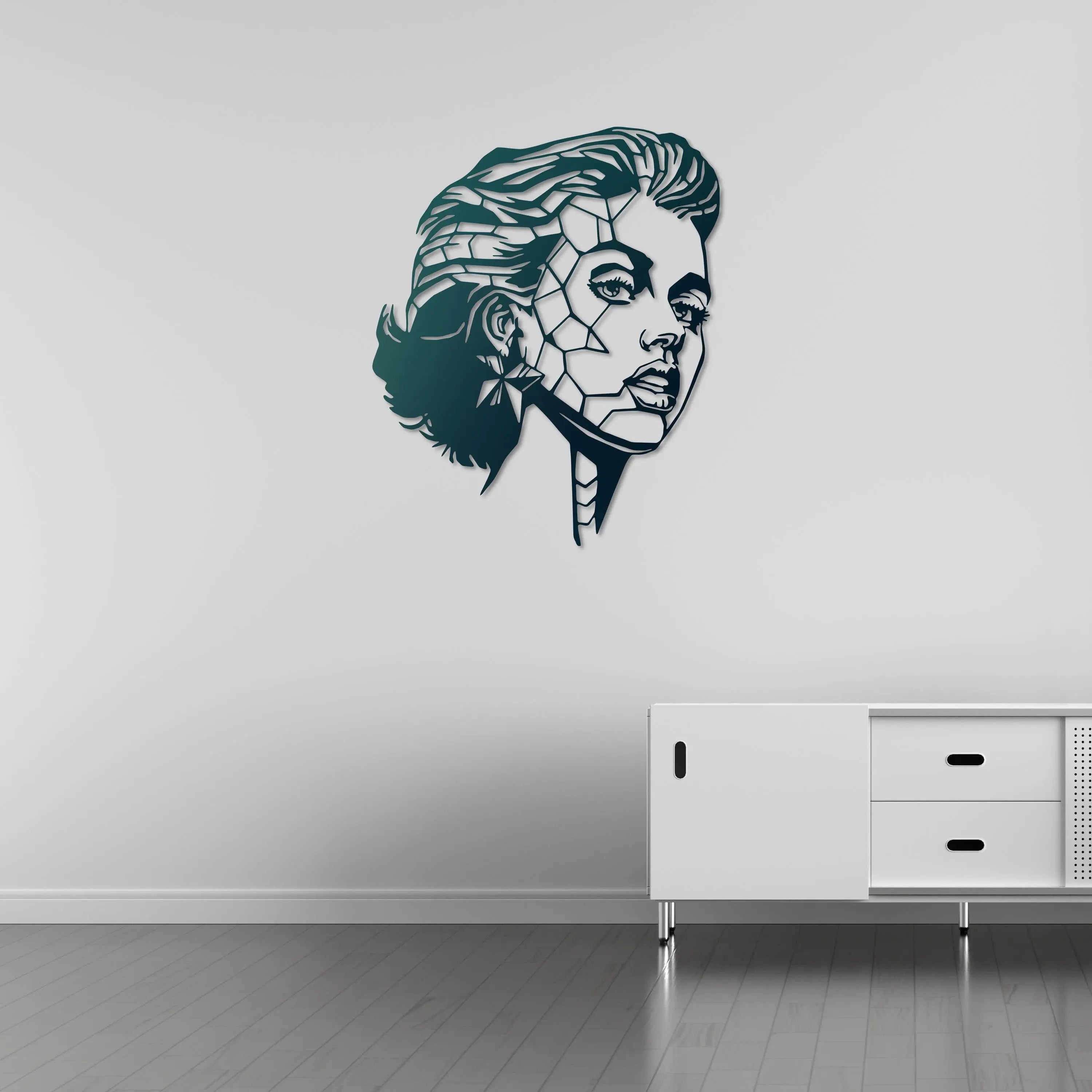 Parçalanmış Güzellik Metal Duvar Dekoru Laser Artique