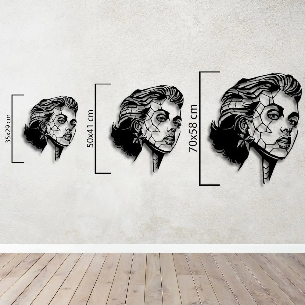 Parçalanmış Güzellik Metal Duvar Dekoru Laser Artique