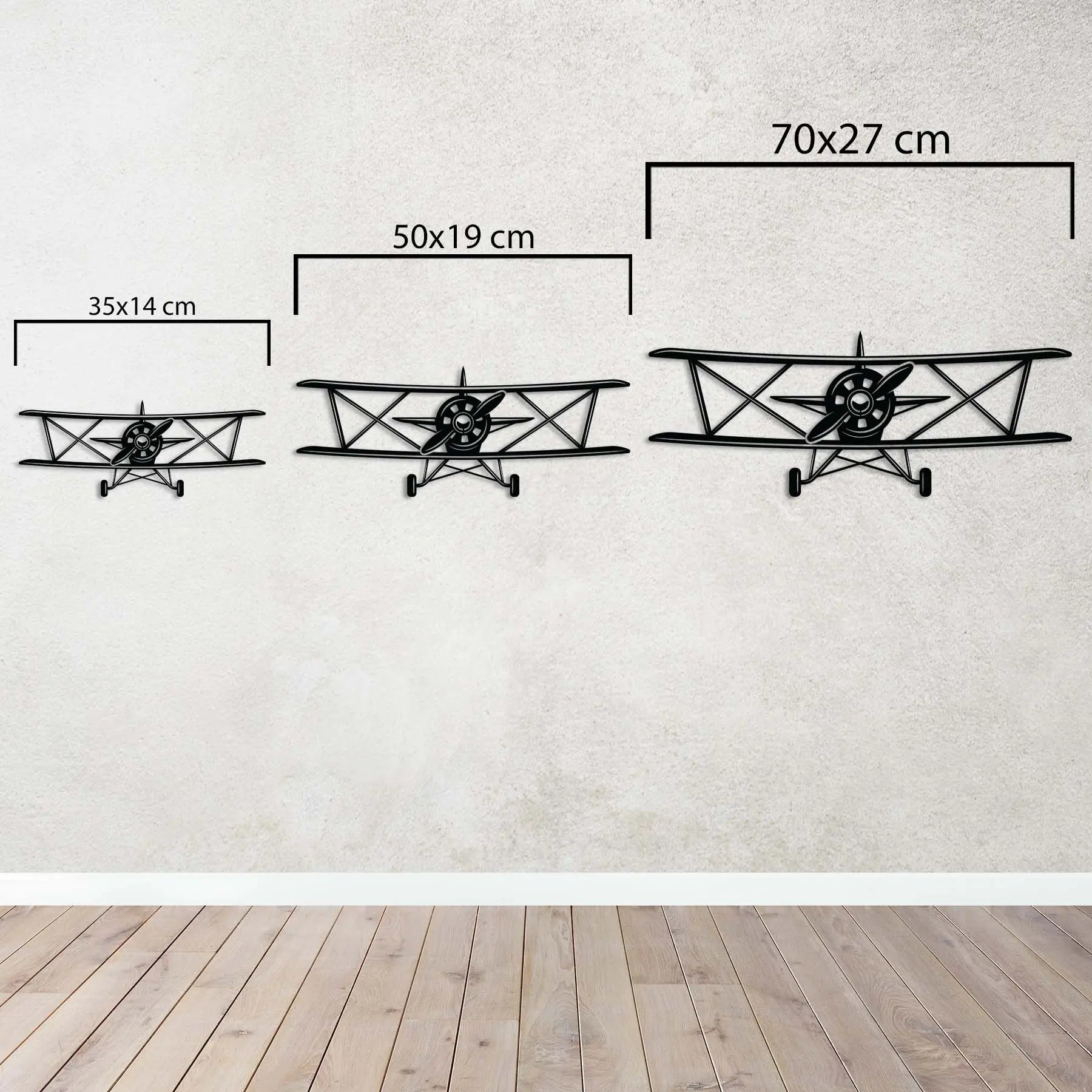 Pervaneli Uçak – Metal Duvar Dekoru Laser Artique