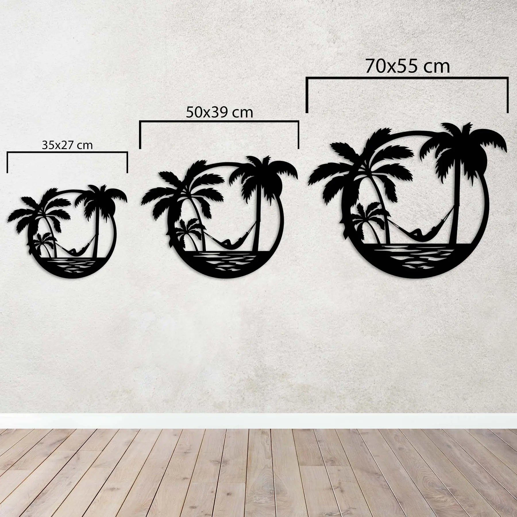 Palmiyeler Arasında Metal Duvar Dekoru Laser Artique