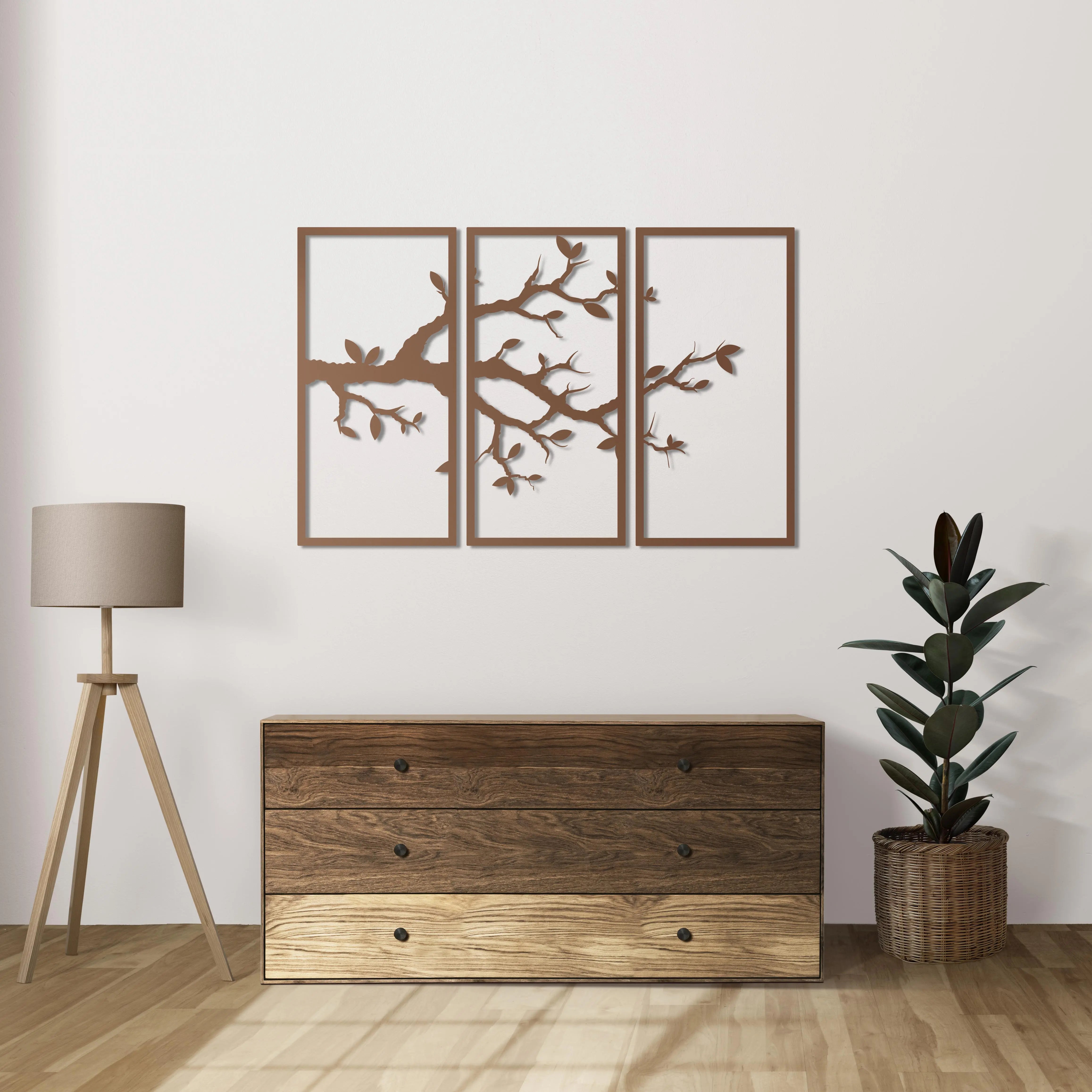 Sakinlik Dalları Metal Duvar Dekoru Laser Artique