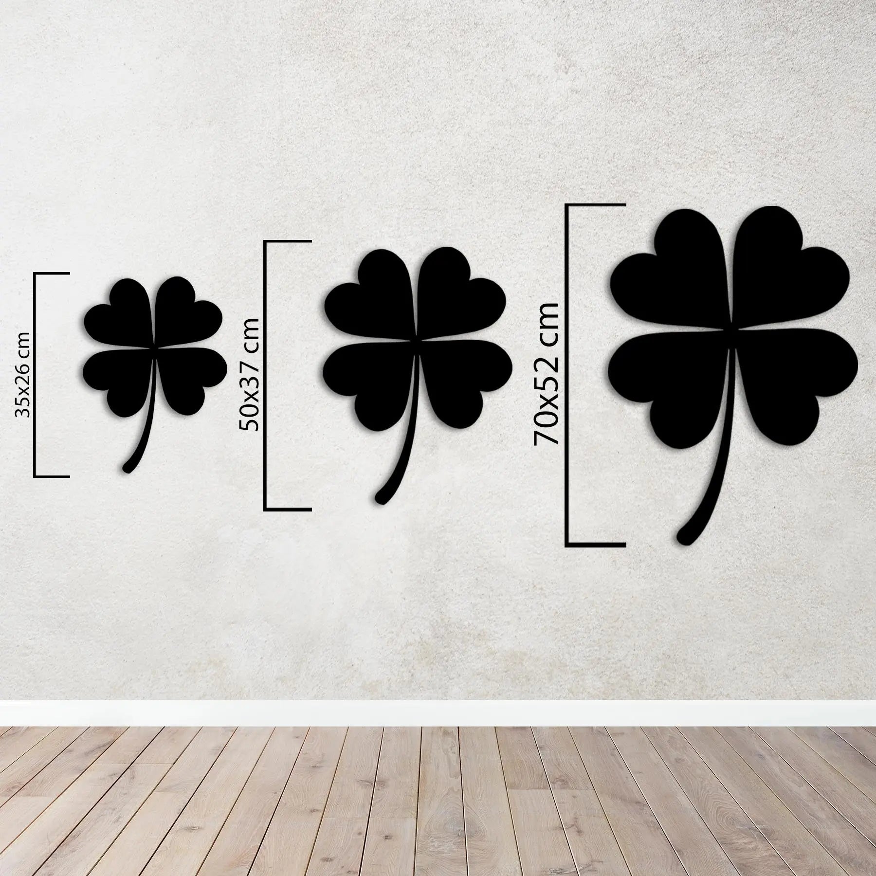 Şansın Simgesi Dört Yapraklı Yonca Metal Duvar Dekoru Laser Artique