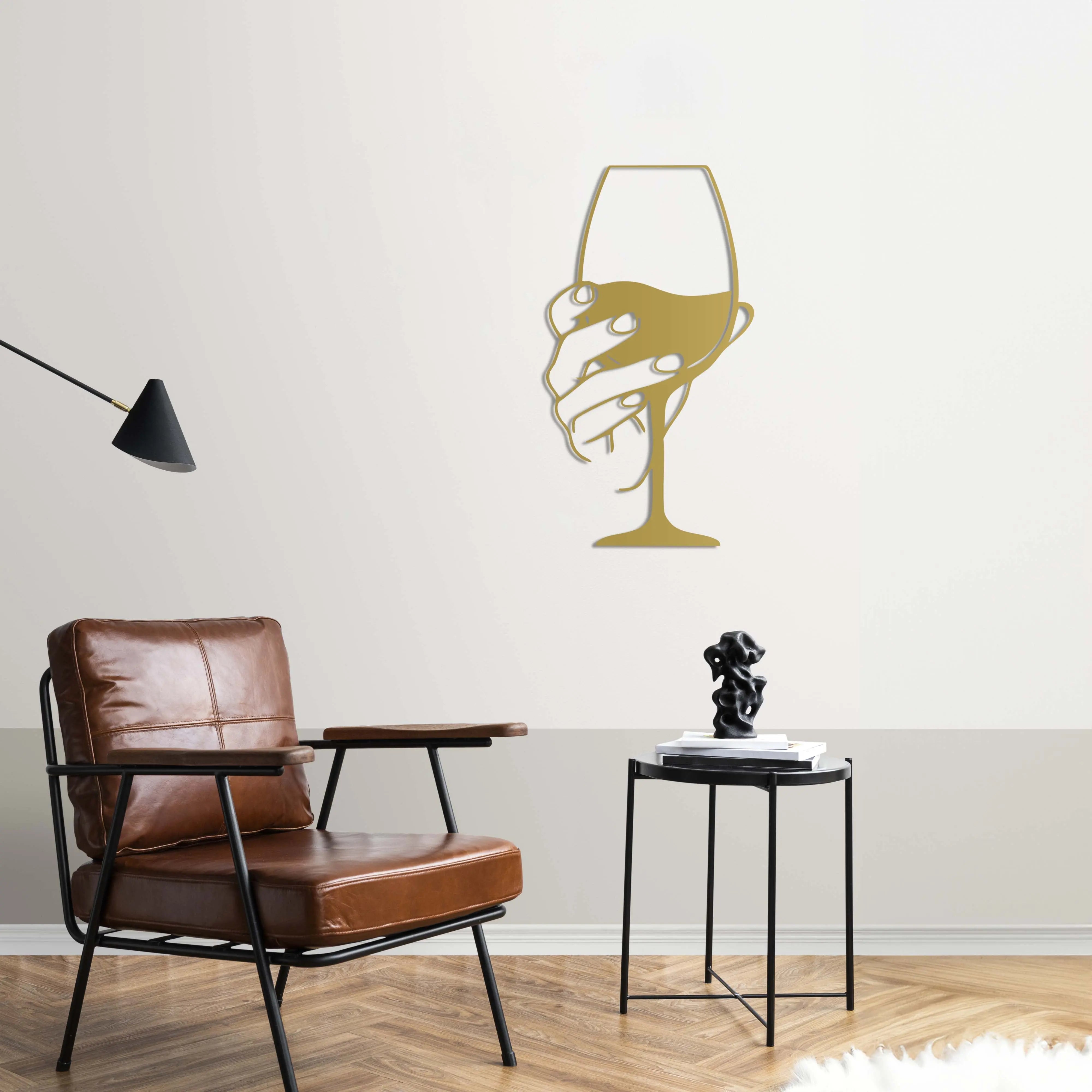 Bir Kadeh Umursamazlık Metal Duvar Dekoru Laser Artique