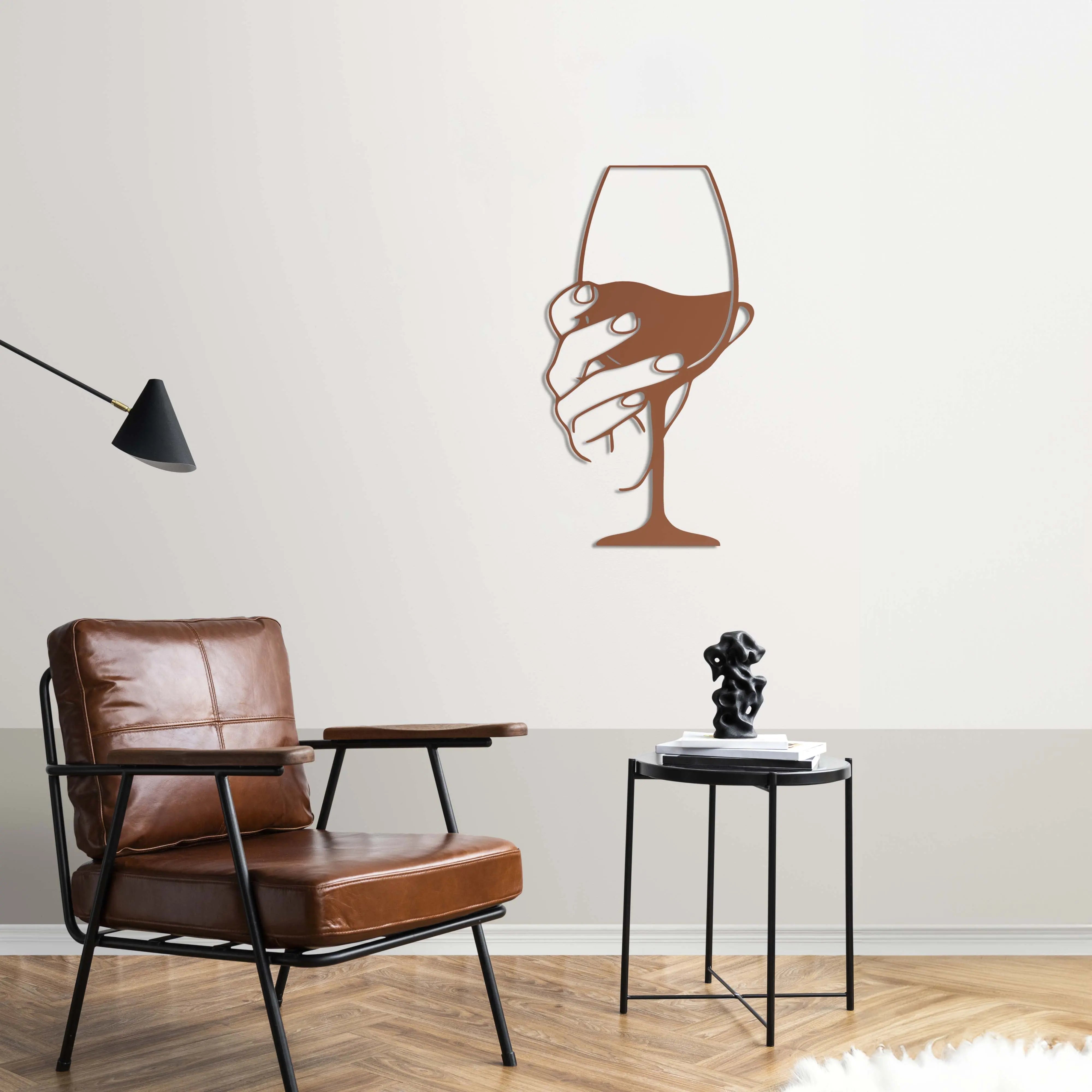 Bir Kadeh Umursamazlık Metal Duvar Dekoru Laser Artique