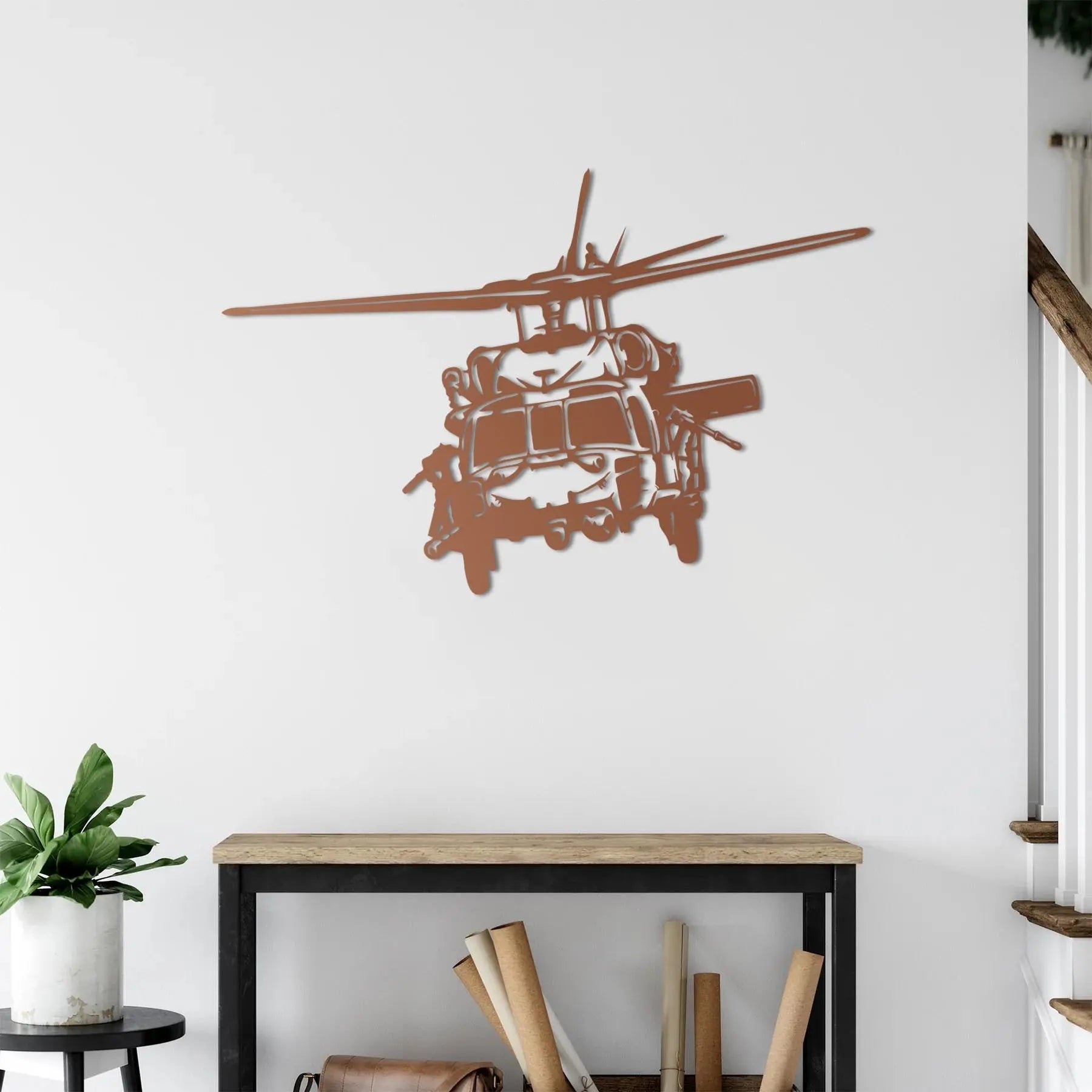 UH-60 Black Hawk Helikopter – Metal Duvar Dekoru Laser Artique