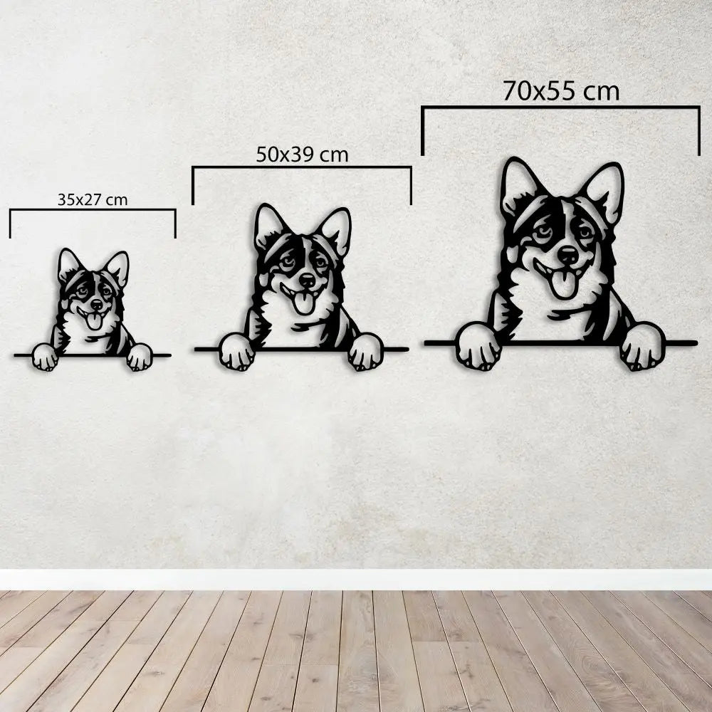 Mutlu Köpek Metal Duvar Dekoru Laser Artique