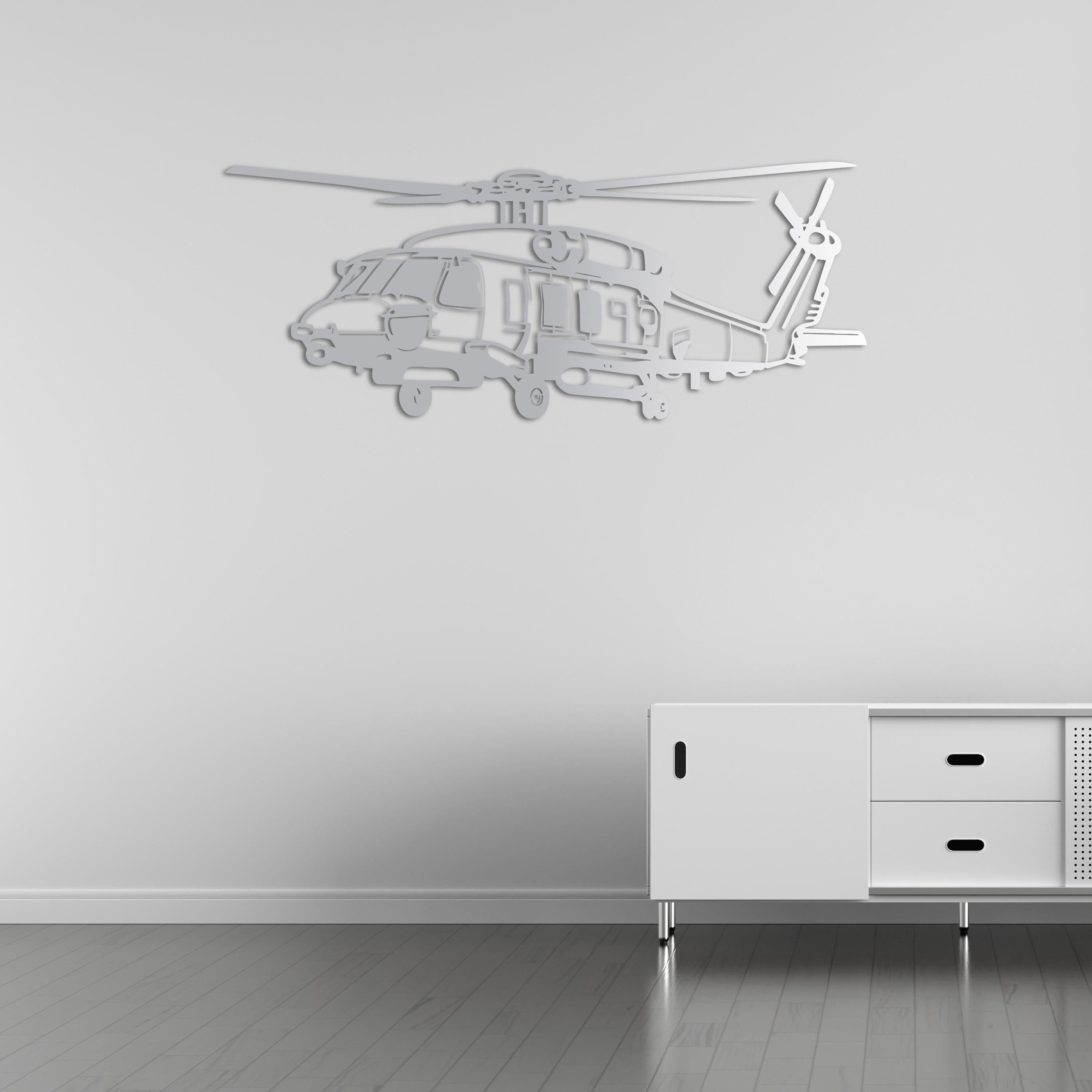 SH-70B SeaHawk Helikopter Metal Duvar Dekoru