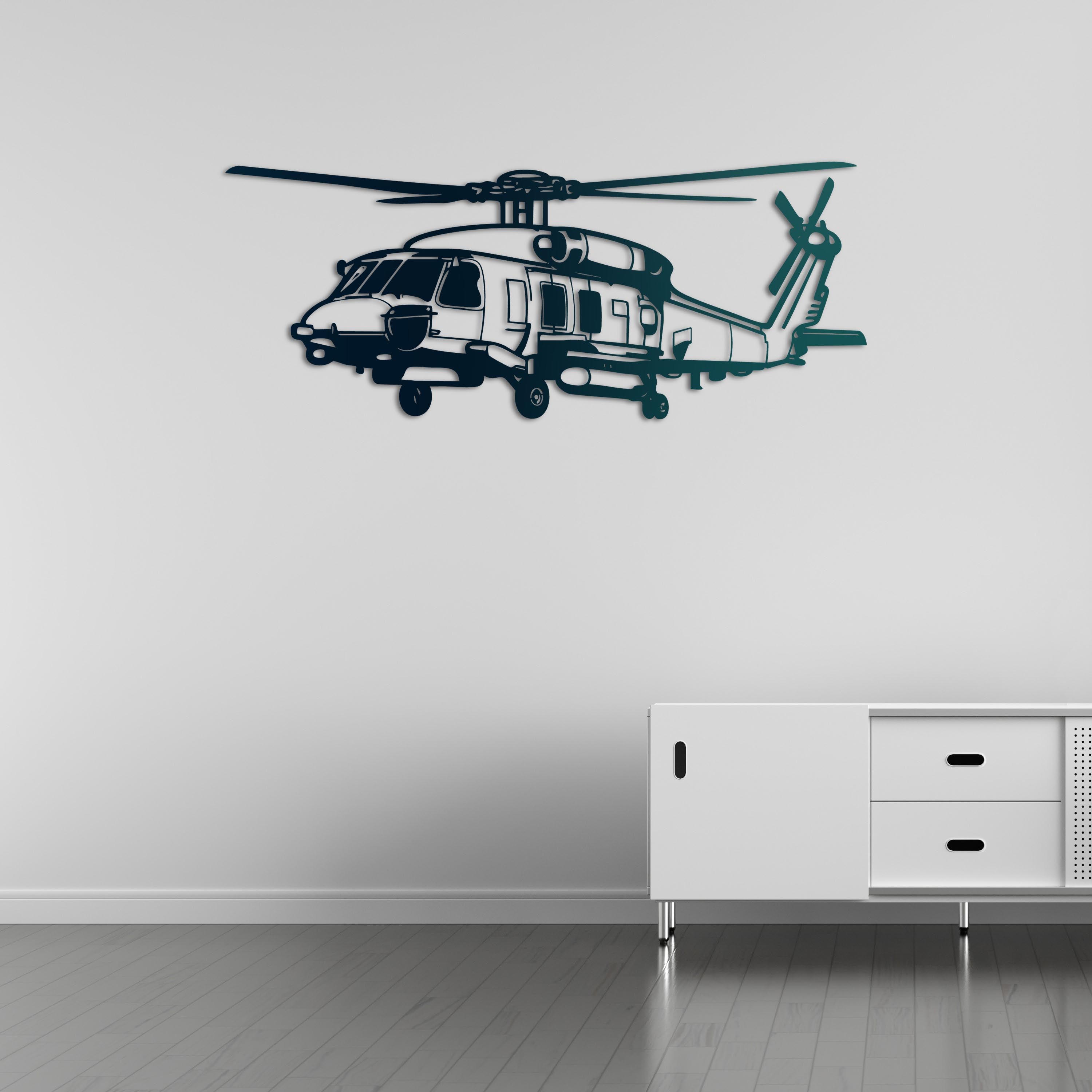 SH-70B SeaHawk Helikopter Metal Duvar Dekoru