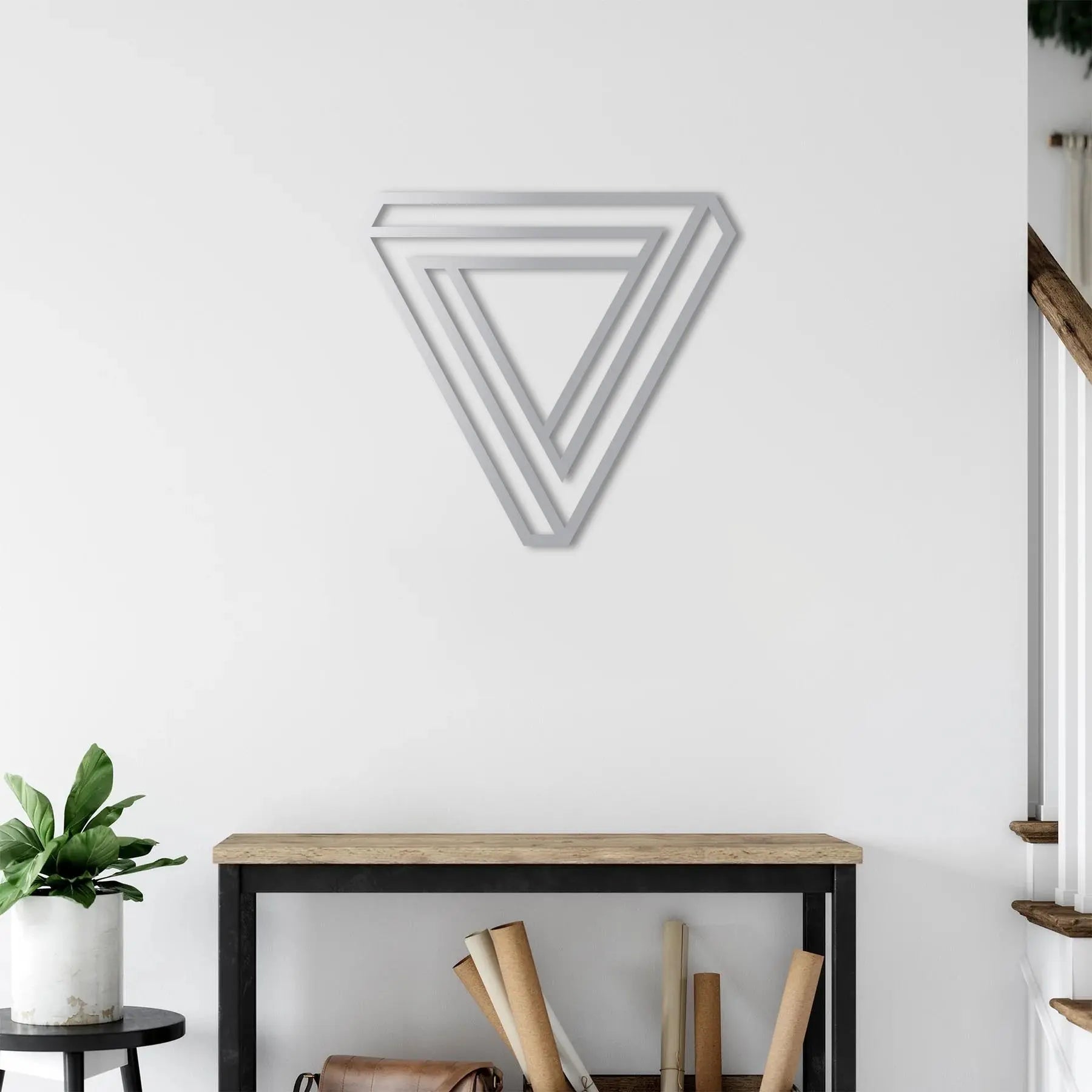 Sonsuzluk Üçgeni Metal Duvar Dekoru Laser Artique