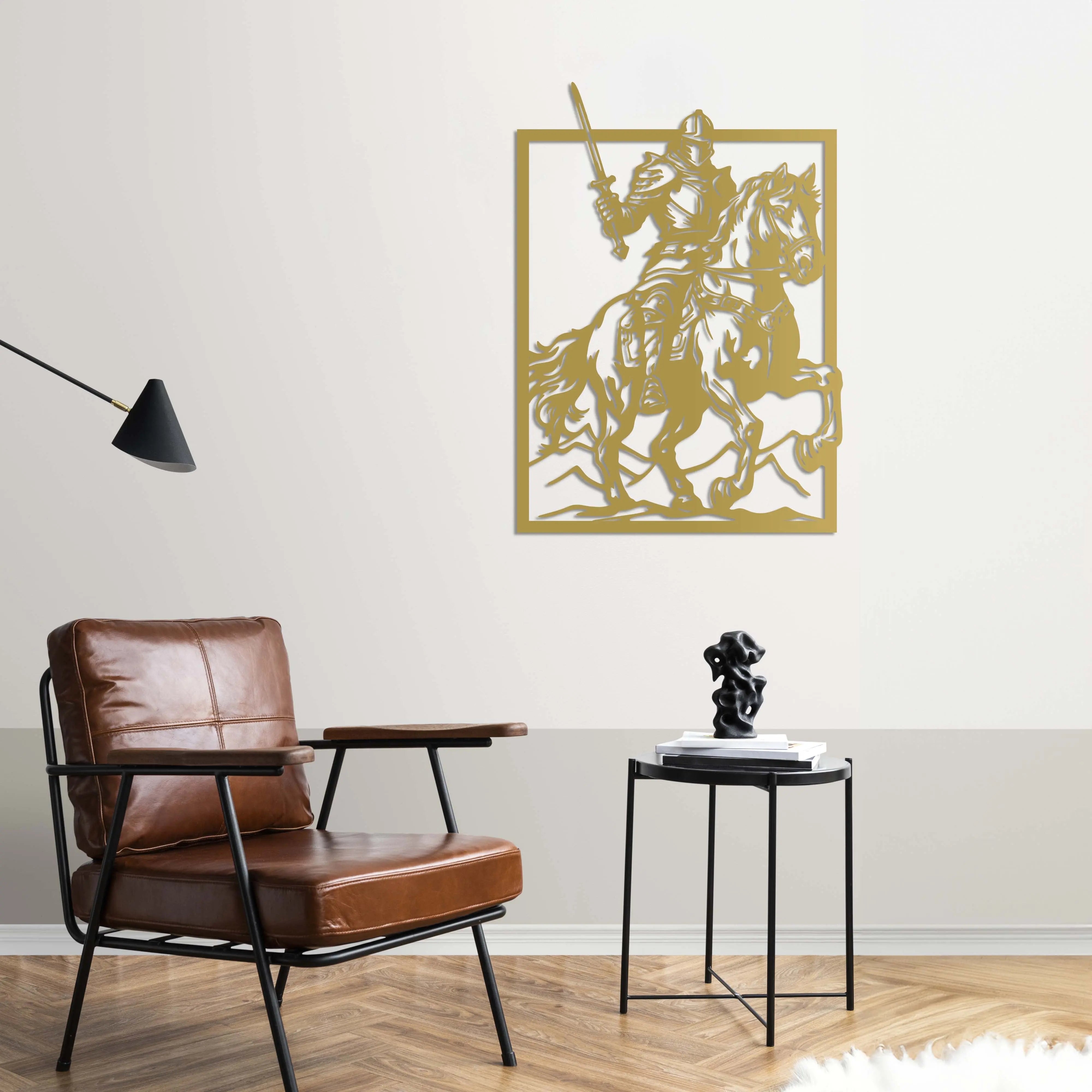 Şövalye Fırtınası Metal Duvar Dekoru Laser Artique