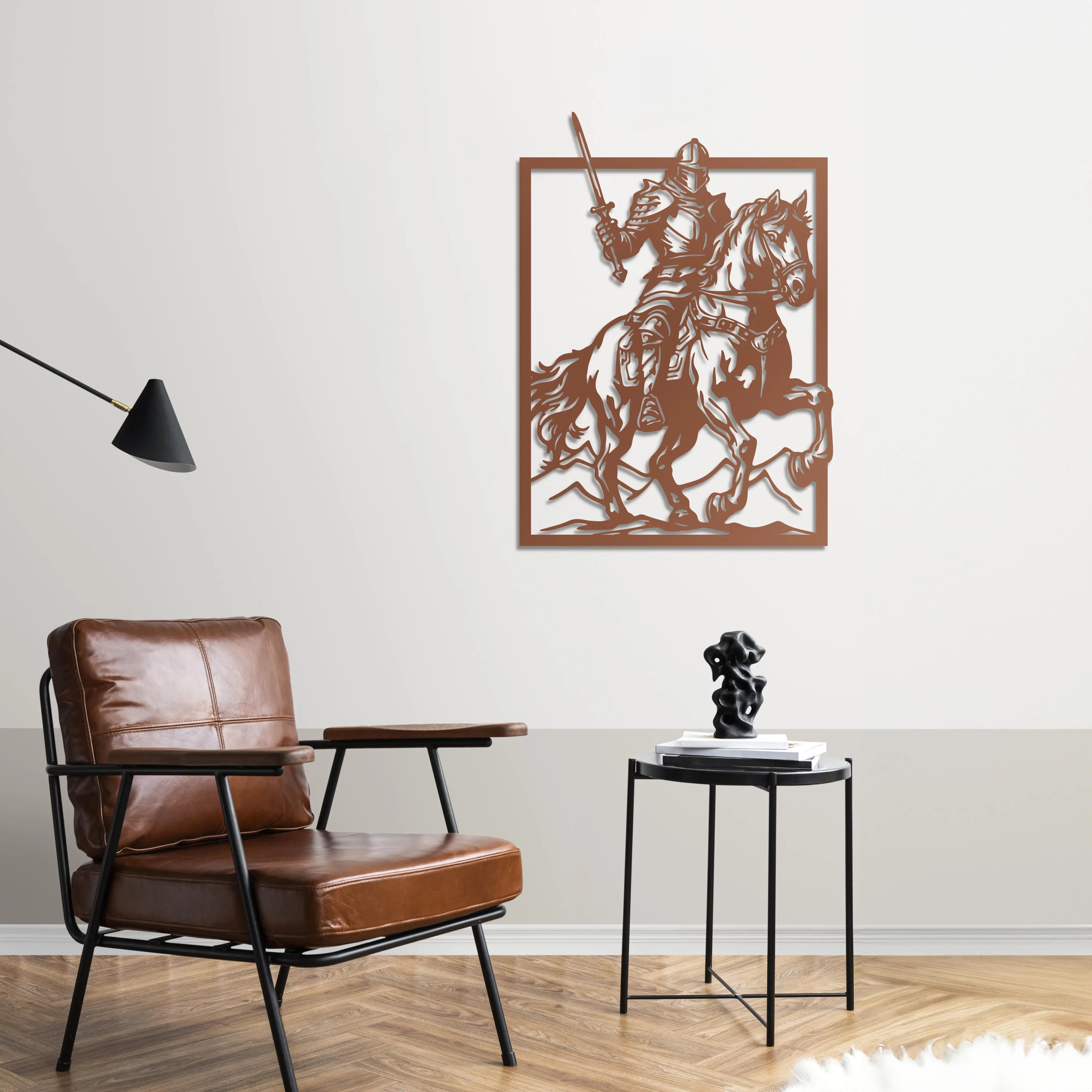 Şövalye Fırtınası Metal Duvar Dekoru Laser Artique