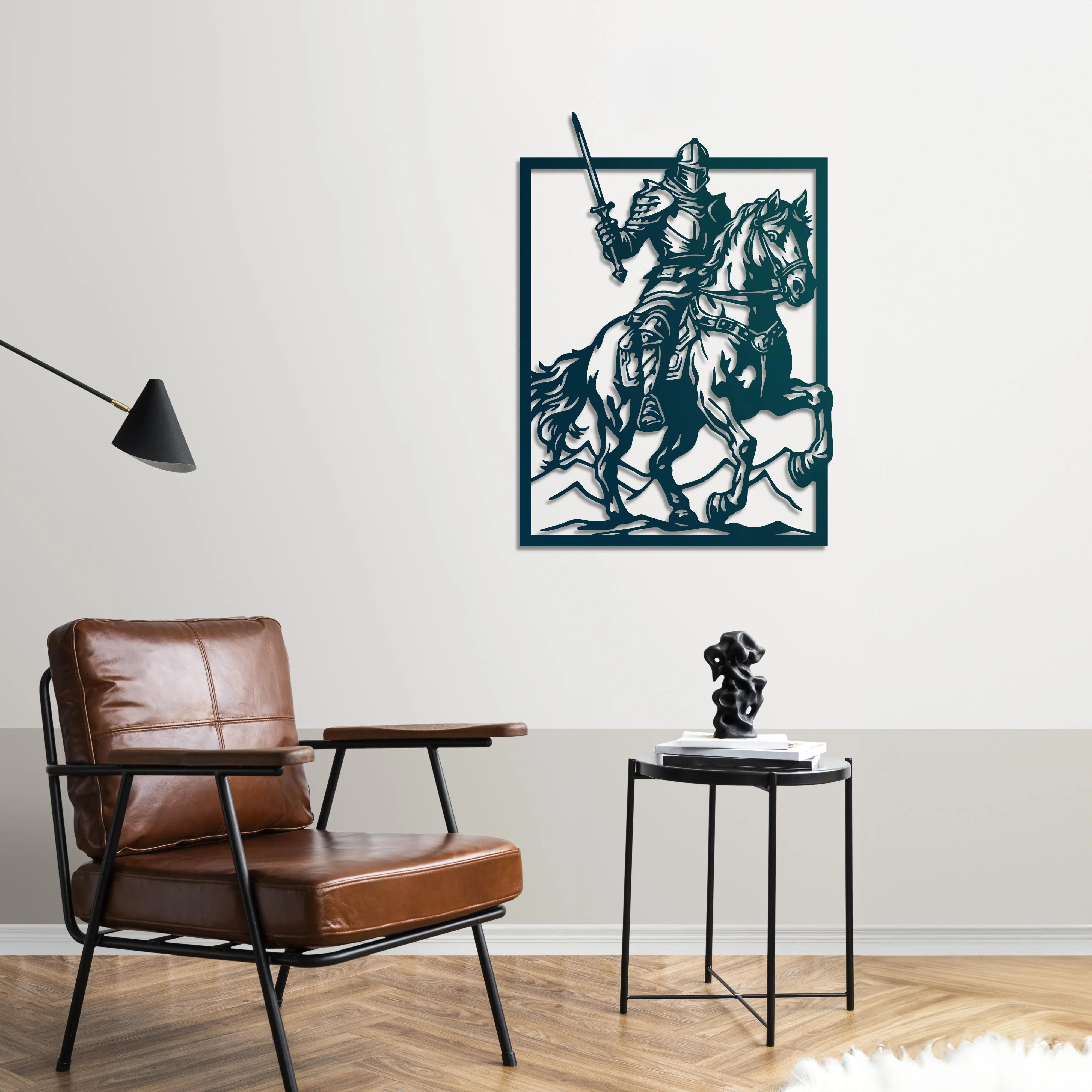 Şövalye Fırtınası Metal Duvar Dekoru Laser Artique