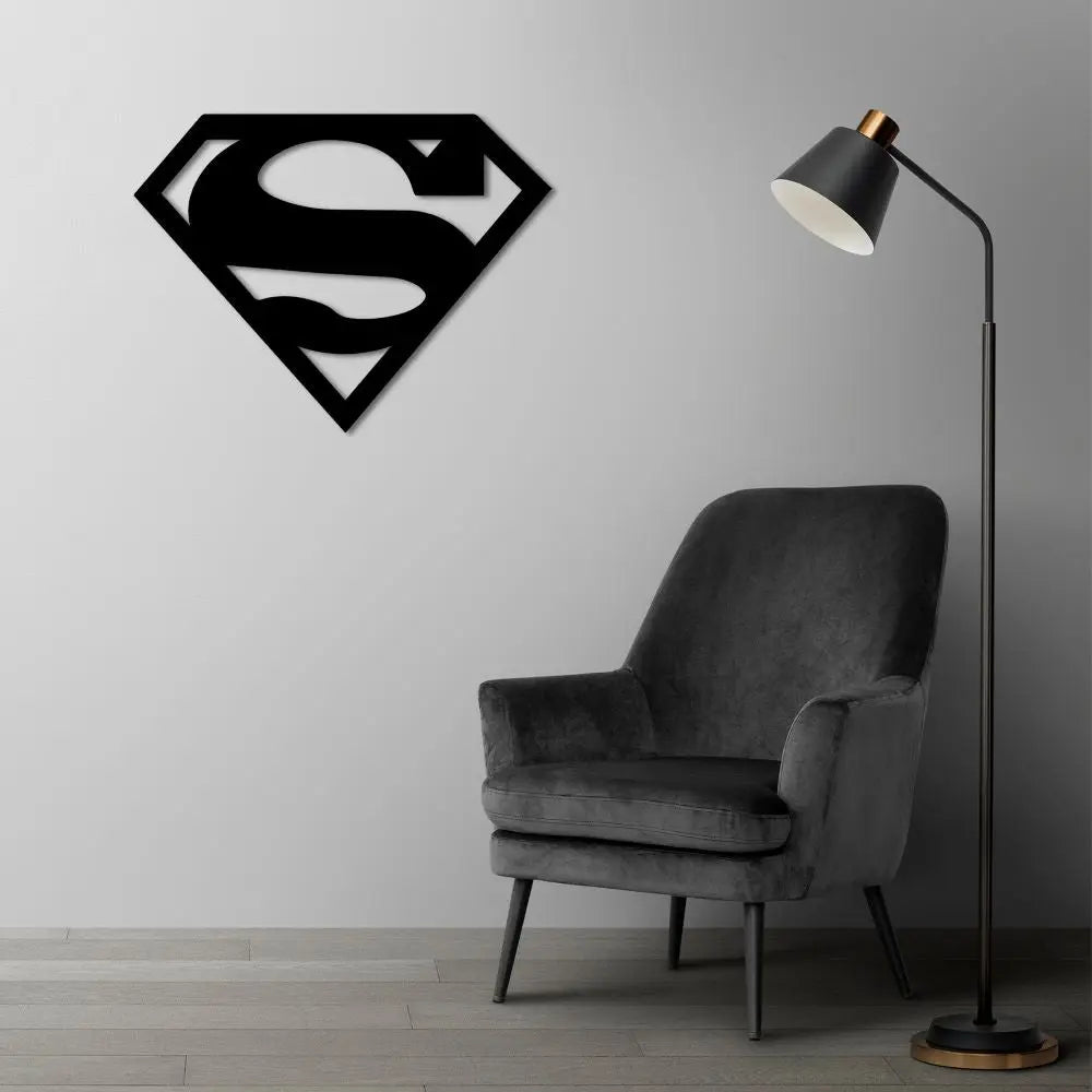 Superman Metal Duvar Dekoru Laser Artique