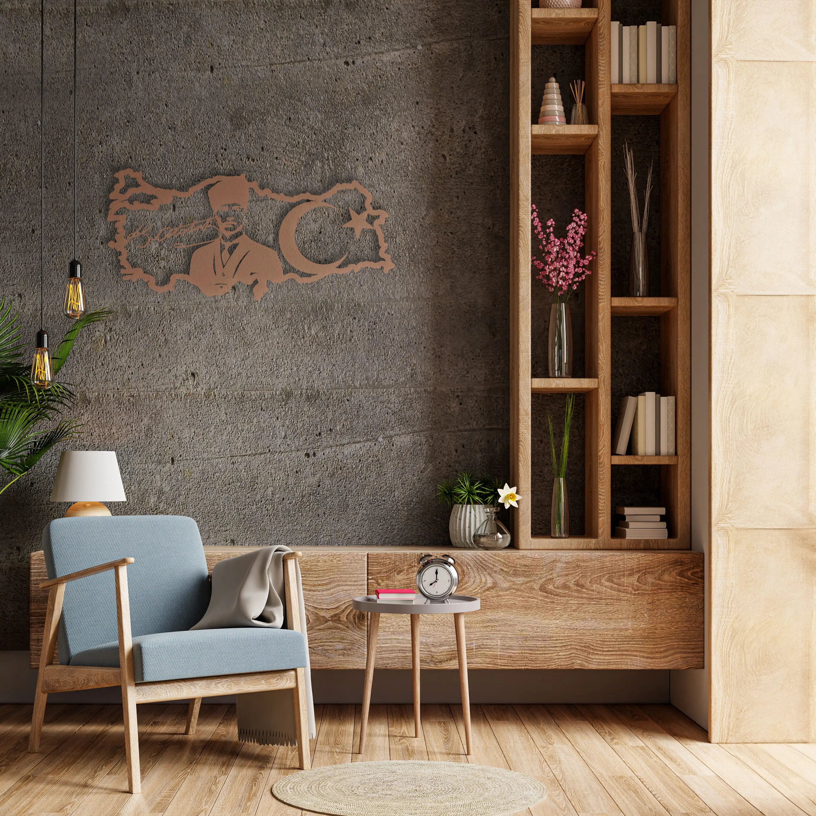 Gurur ve Miras Atatürk Türkiye Haritası Metal Duvar Dekoru Laser Artique