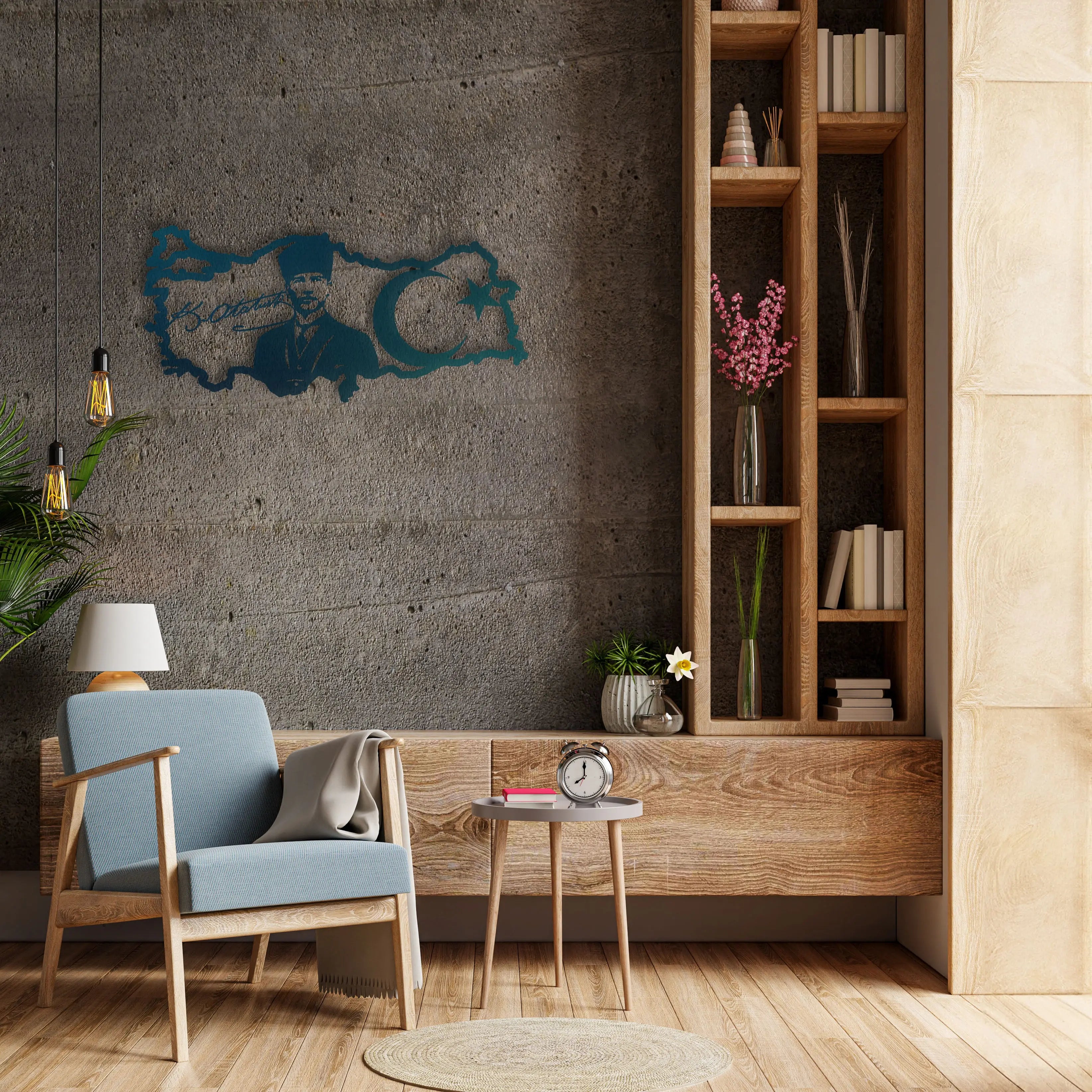 Gurur ve Miras Atatürk Türkiye Haritası Metal Duvar Dekoru Laser Artique