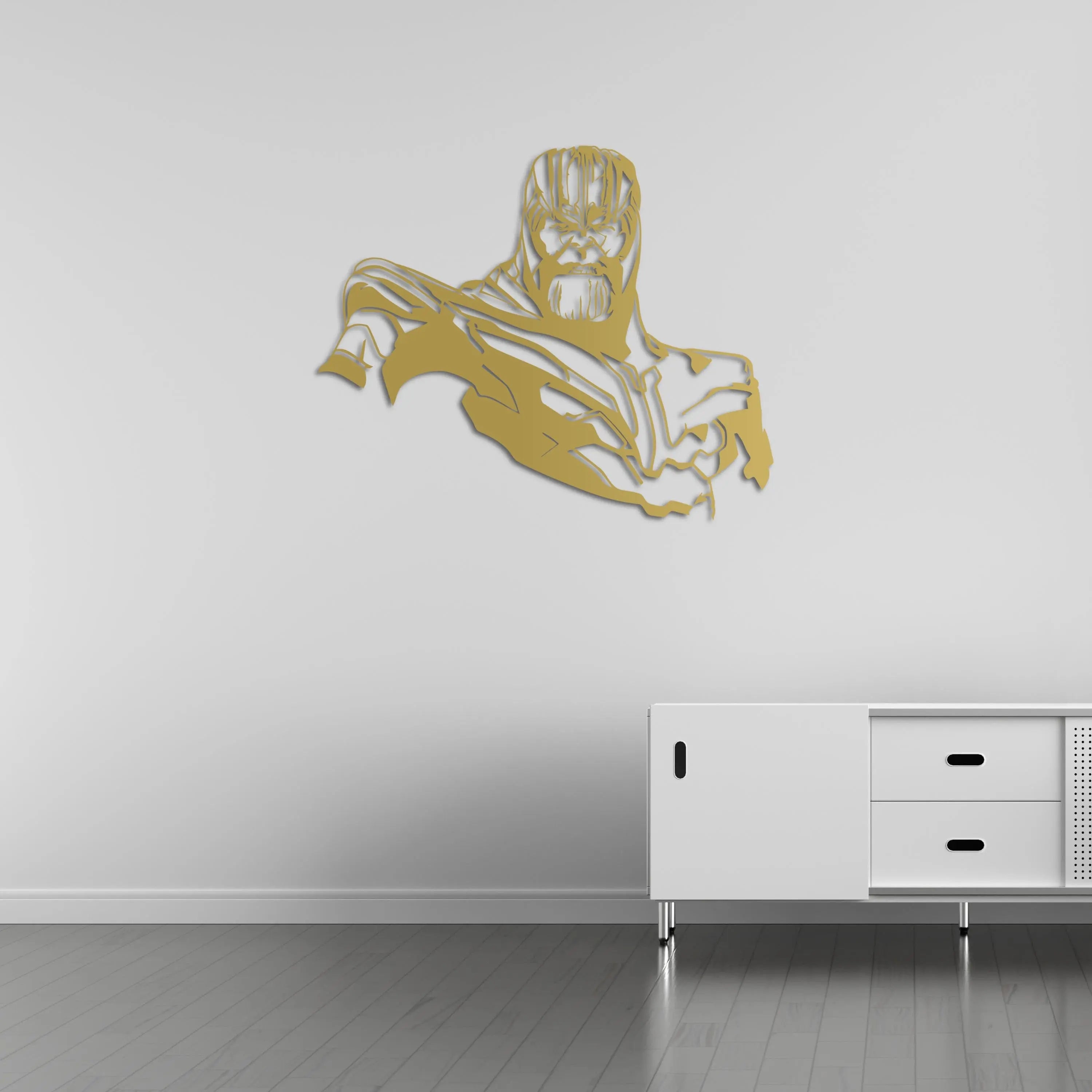 Thanos Zırhlı Siluet Metal Duvar Dekoru Laser Artique