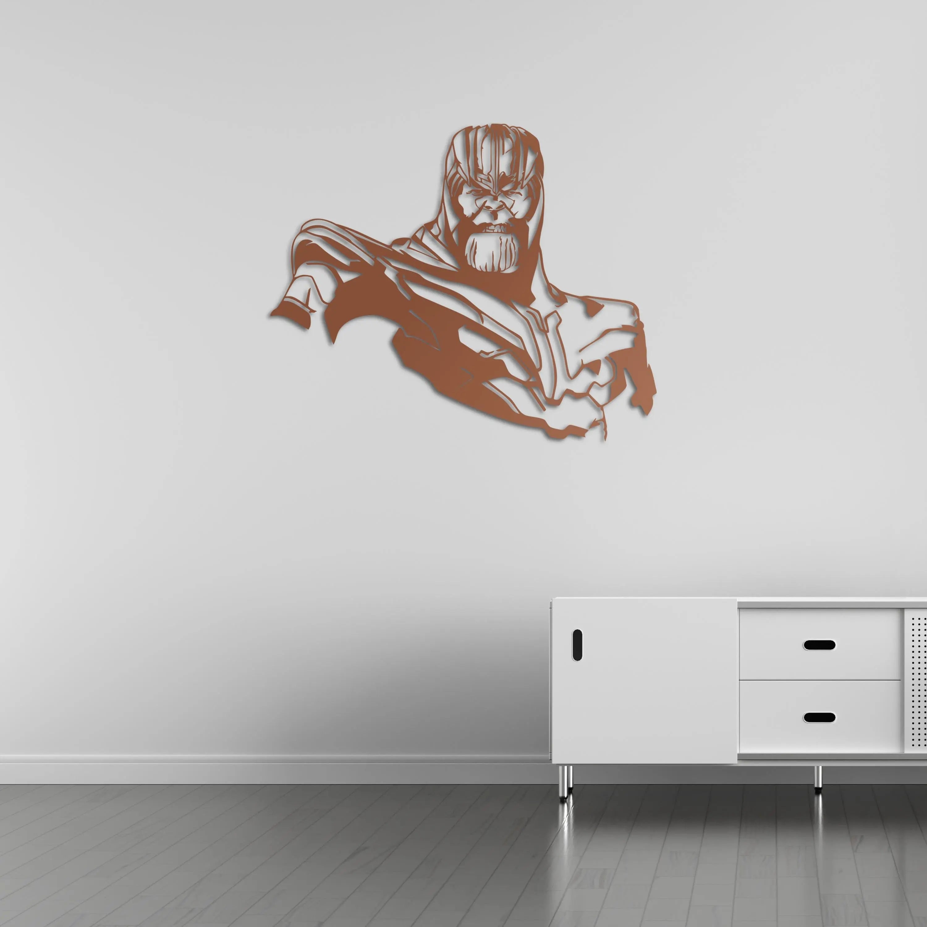 Thanos Zırhlı Siluet Metal Duvar Dekoru Laser Artique