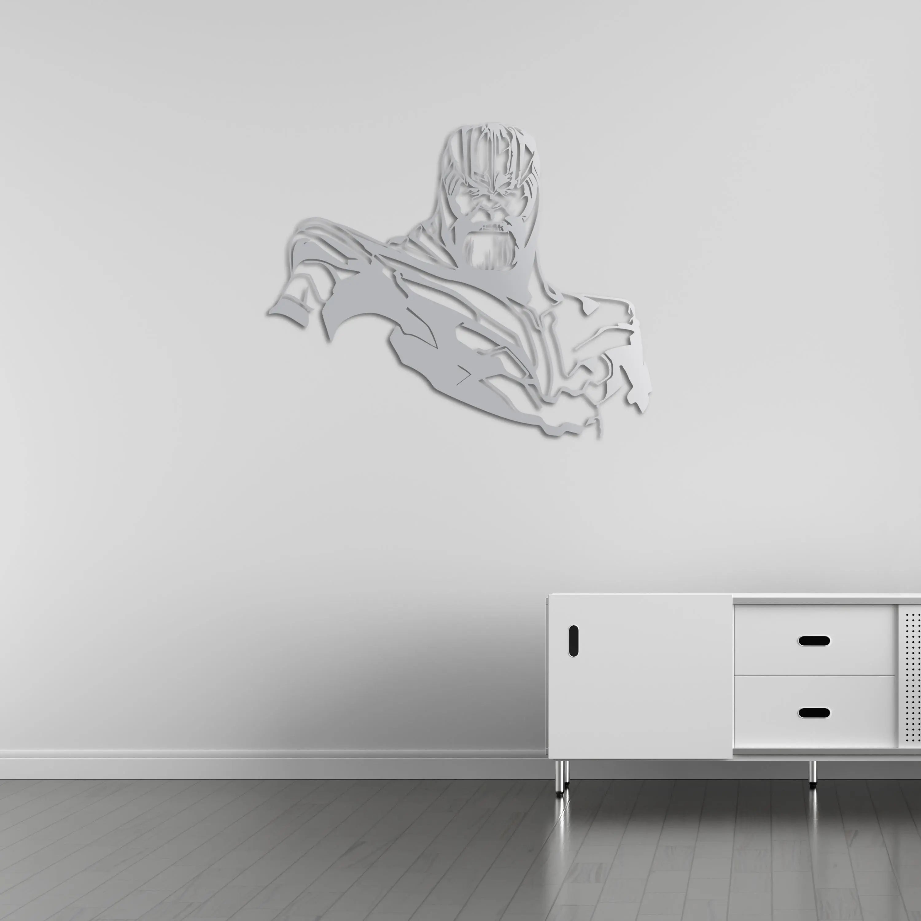 Thanos Zırhlı Siluet Metal Duvar Dekoru Laser Artique