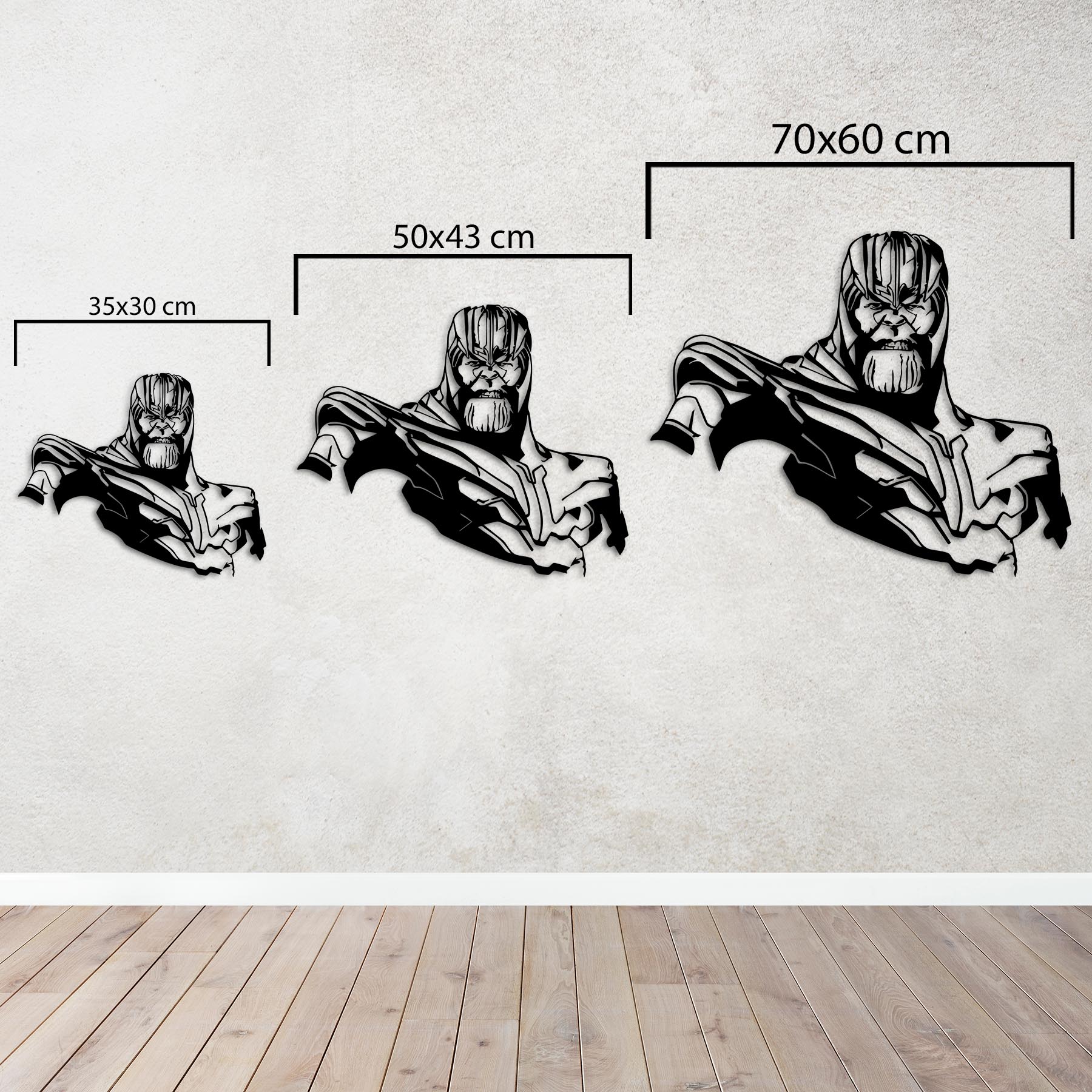 Thanos Zırhlı Siluet Metal Duvar Dekoru
