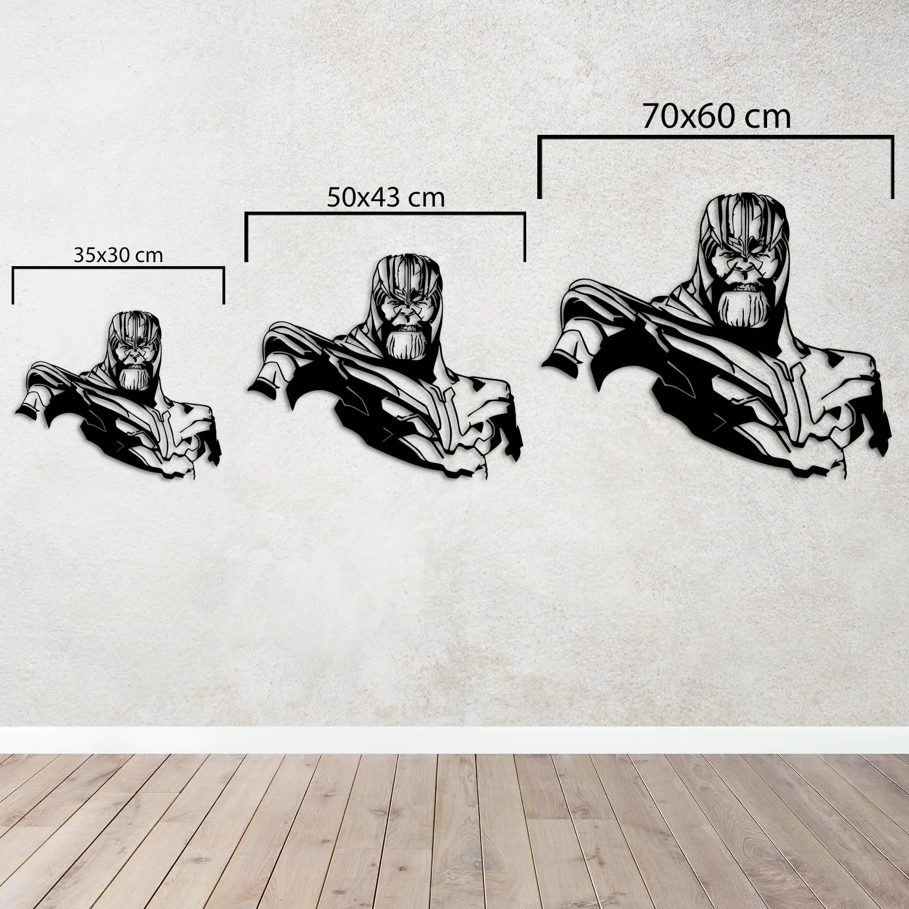 Thanos Zırhlı Siluet Metal Duvar Dekoru Laser Artique