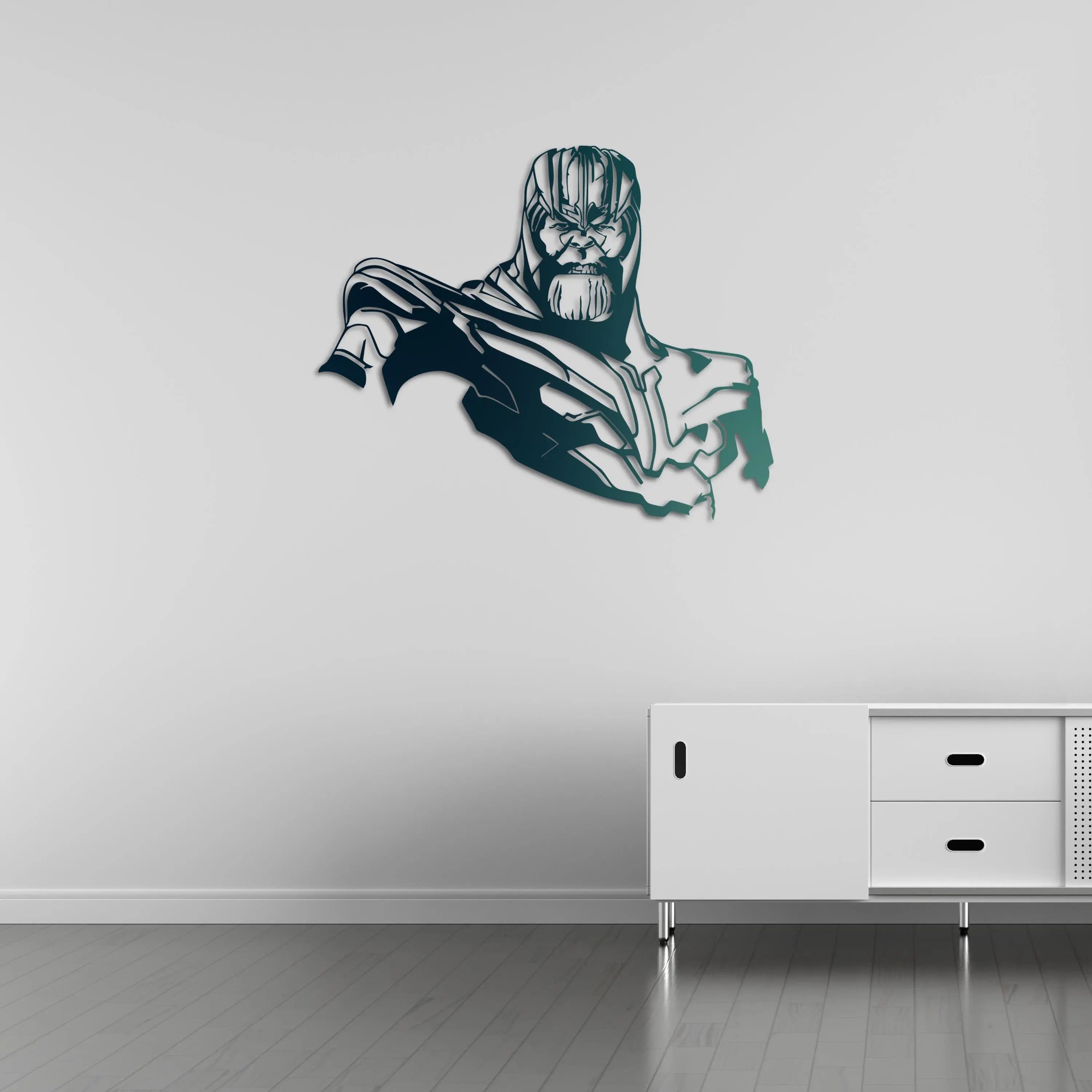 Thanos Zırhlı Siluet Metal Duvar Dekoru Laser Artique