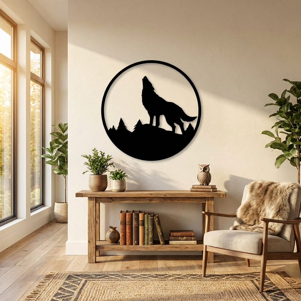Türklüğün Simgesi Kurt Metal Duvar Dekoru
