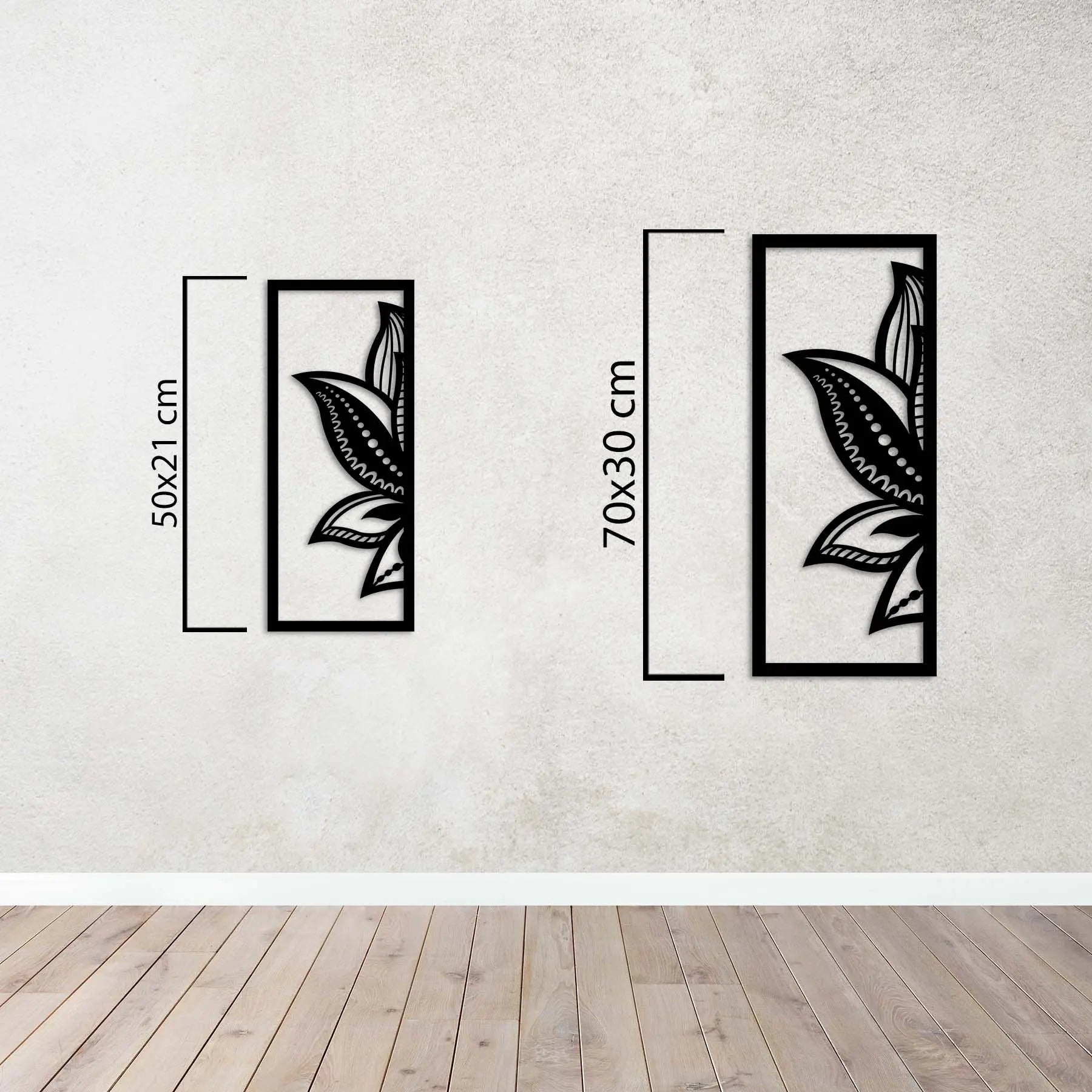 Üç Parça Lotus Metal Duvar Dekoru Laser Artique