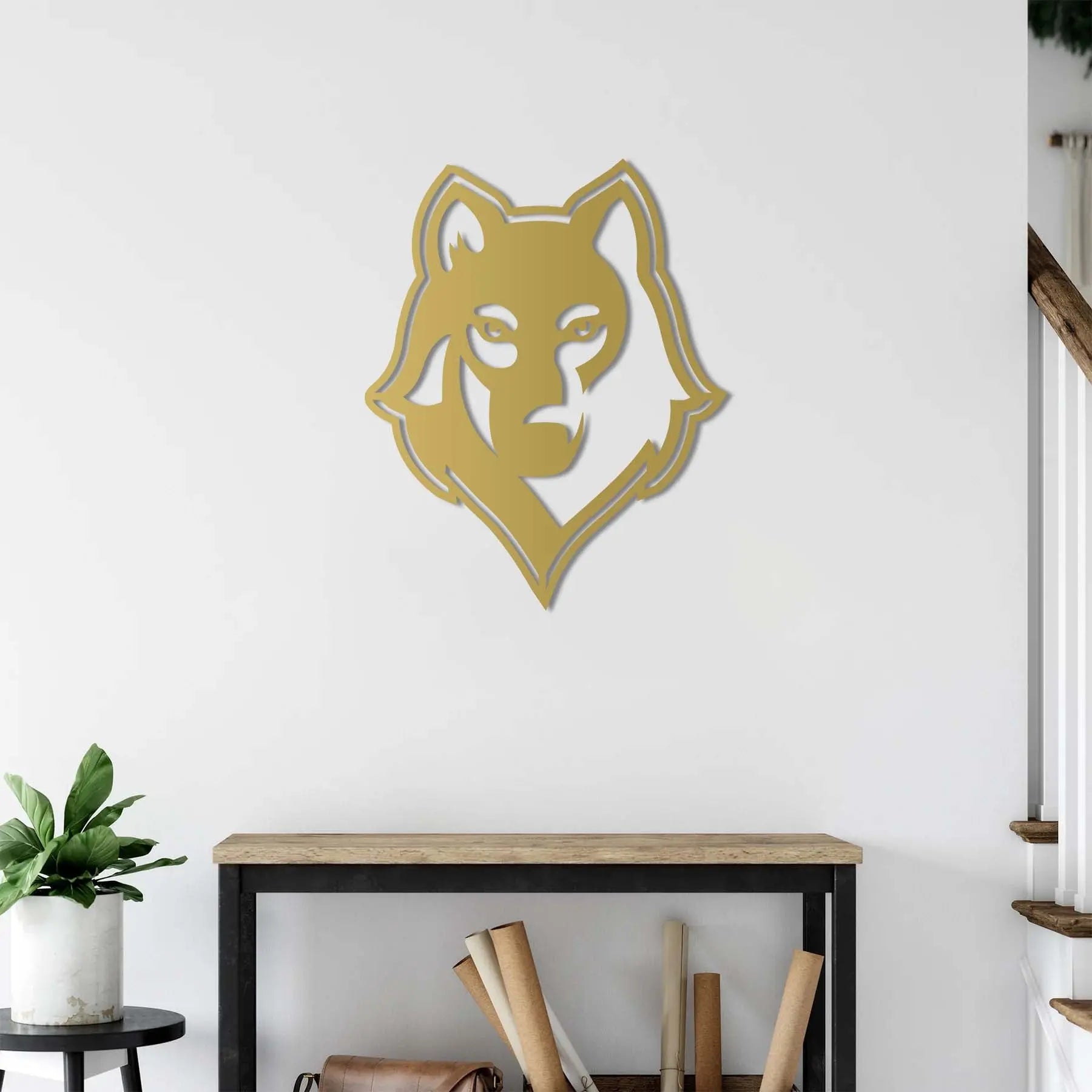 Vahşi Ruh Kurt Metal Duvar Dekoru Laser Artique