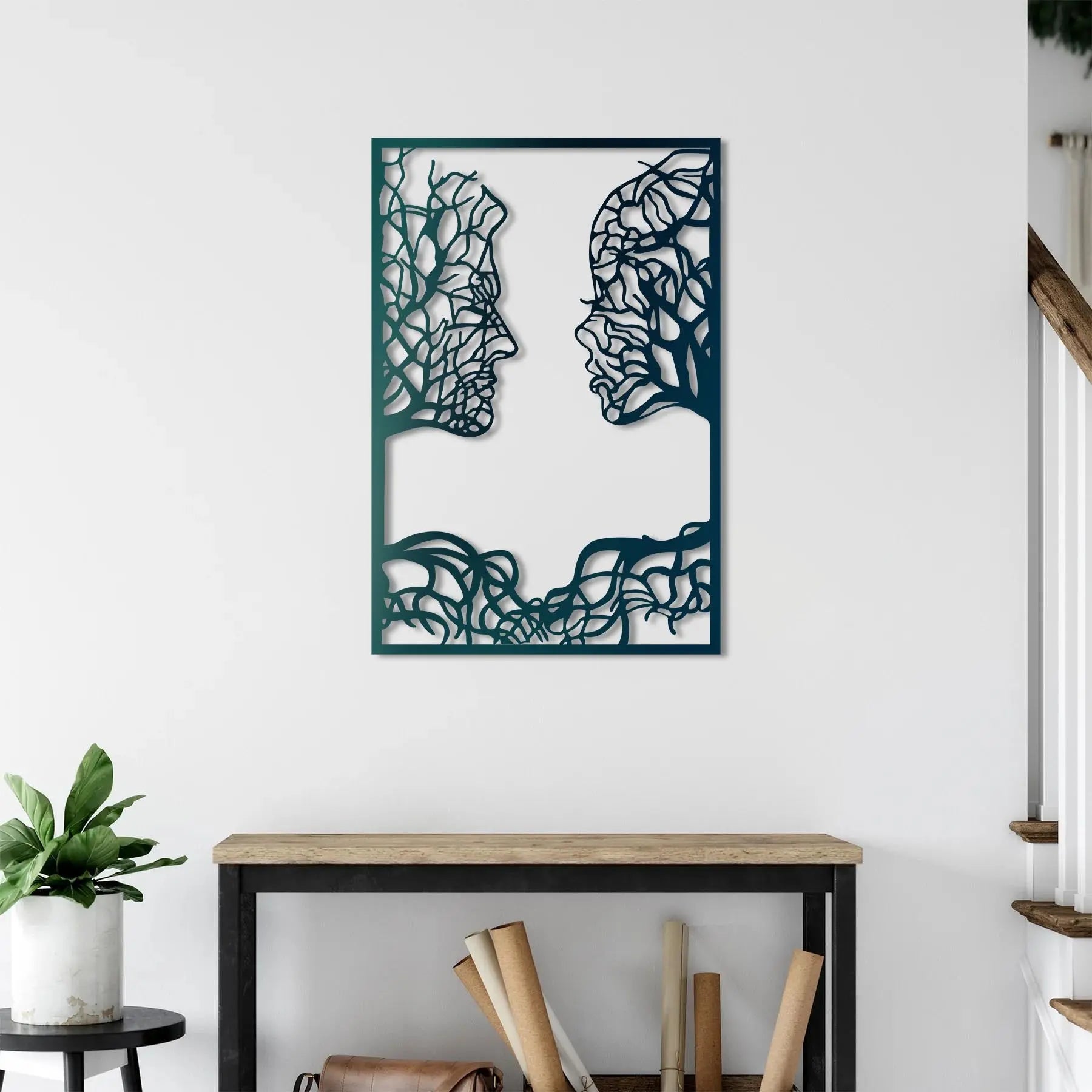 Yansıyan Ruhlar Metal Duvar Dekoru Laser Artique