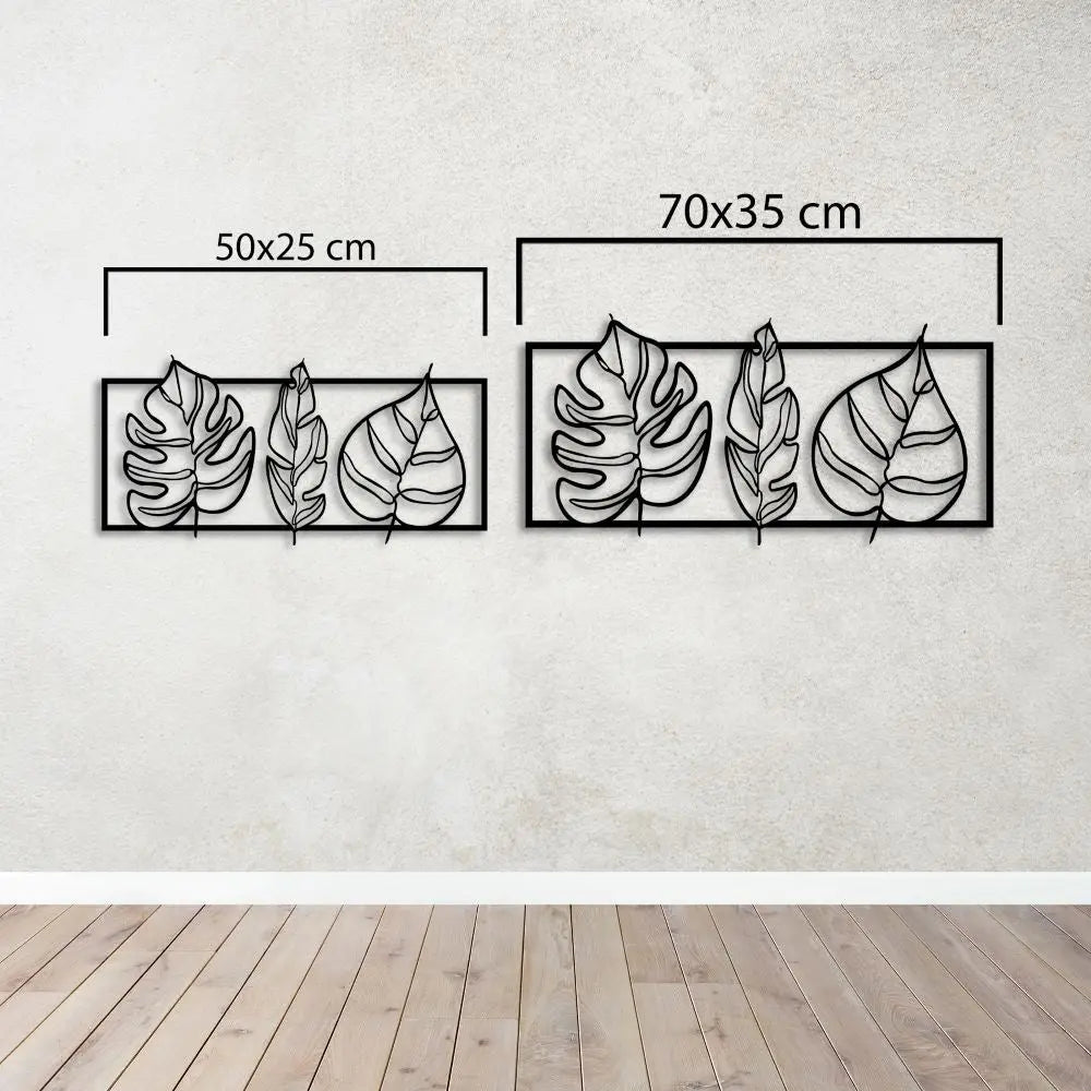 Tropik Esinti Metal Duvar Dekoru Laser Artique