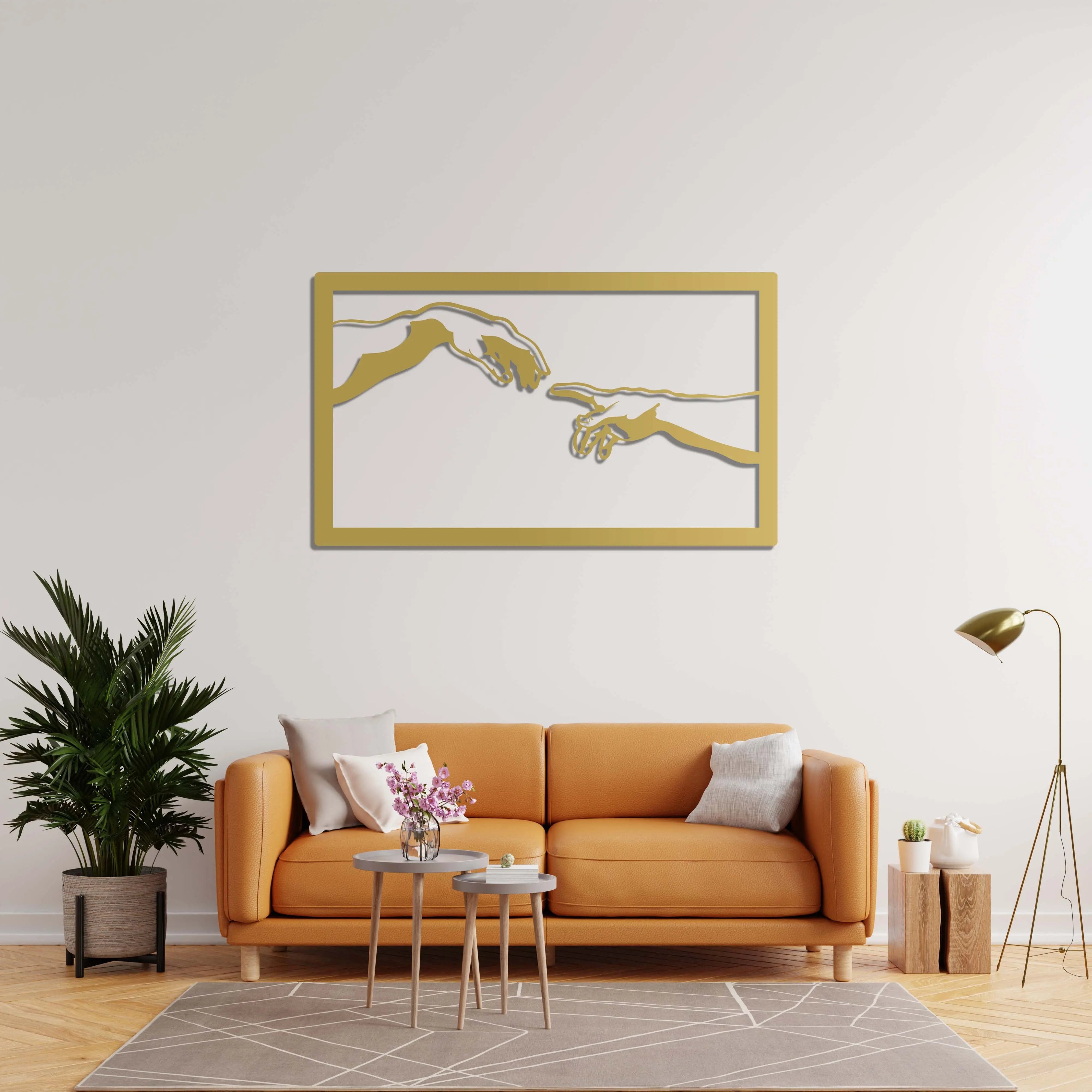 Yaradılış Dokunuşu Metal Duvar Dekoru Laser Artique