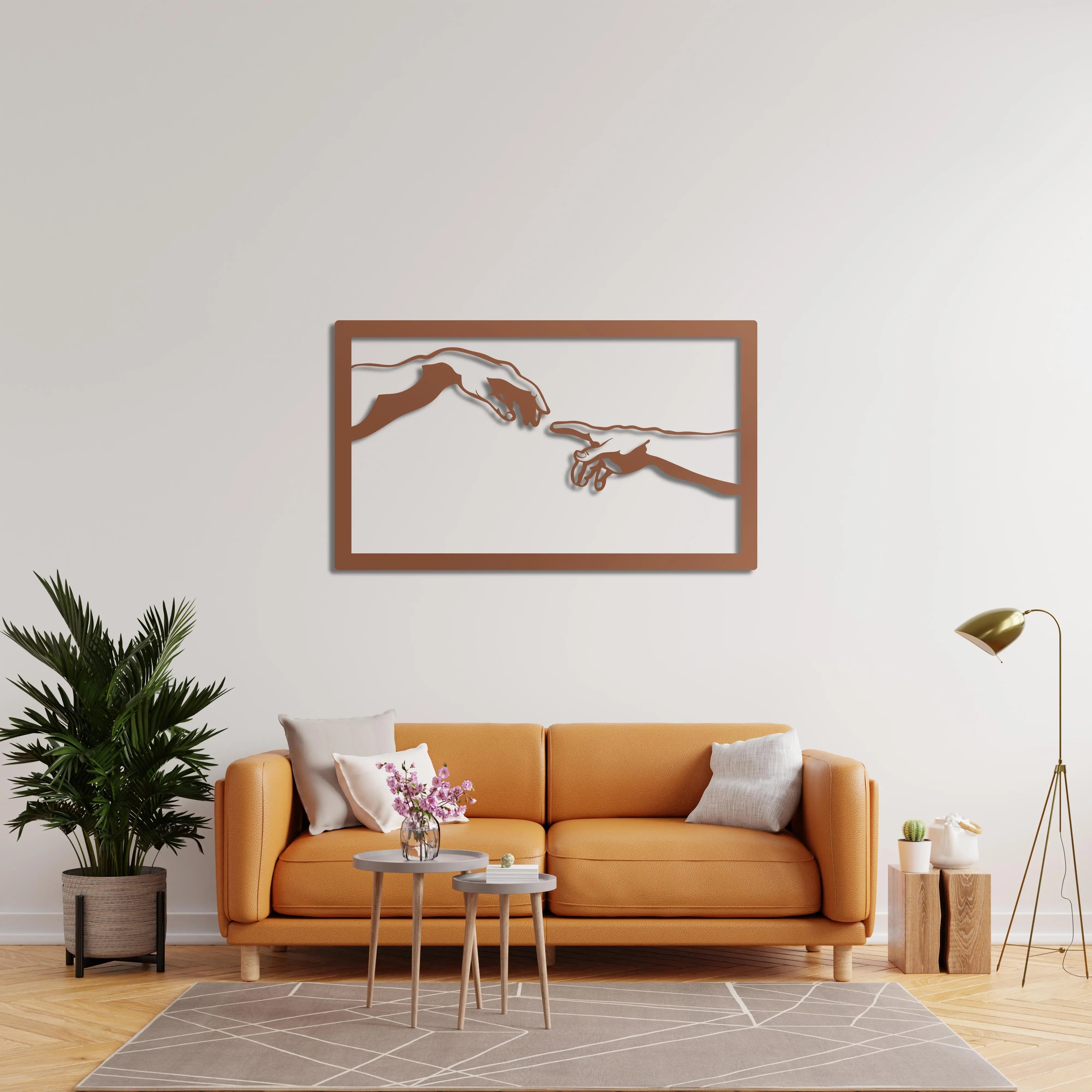 Yaradılış Dokunuşu Metal Duvar Dekoru Laser Artique