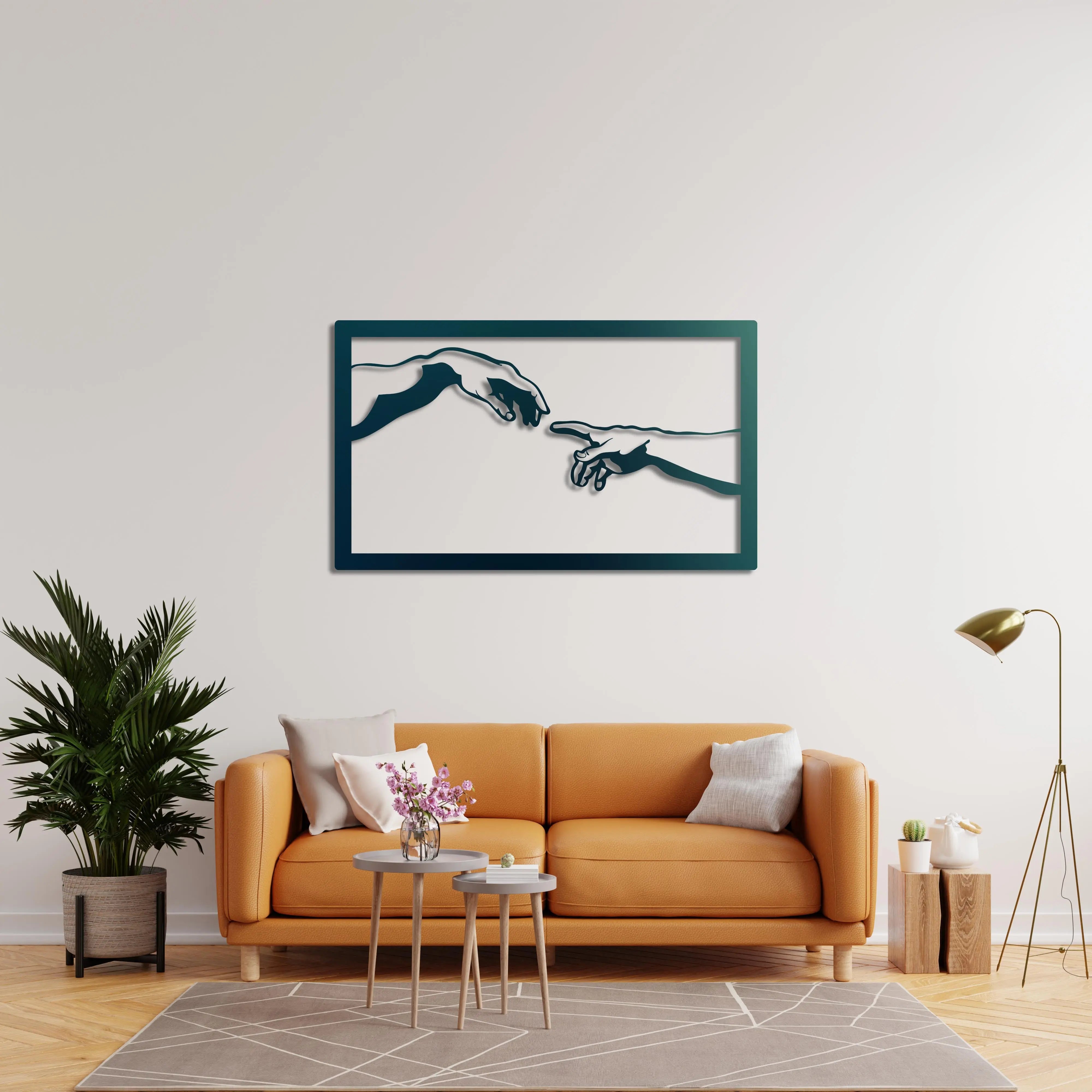 Yaradılış Dokunuşu Metal Duvar Dekoru Laser Artique