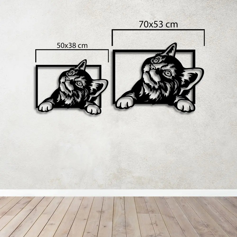 Yaramaz Kedi Metal Duvar Dekoru Laser Artique