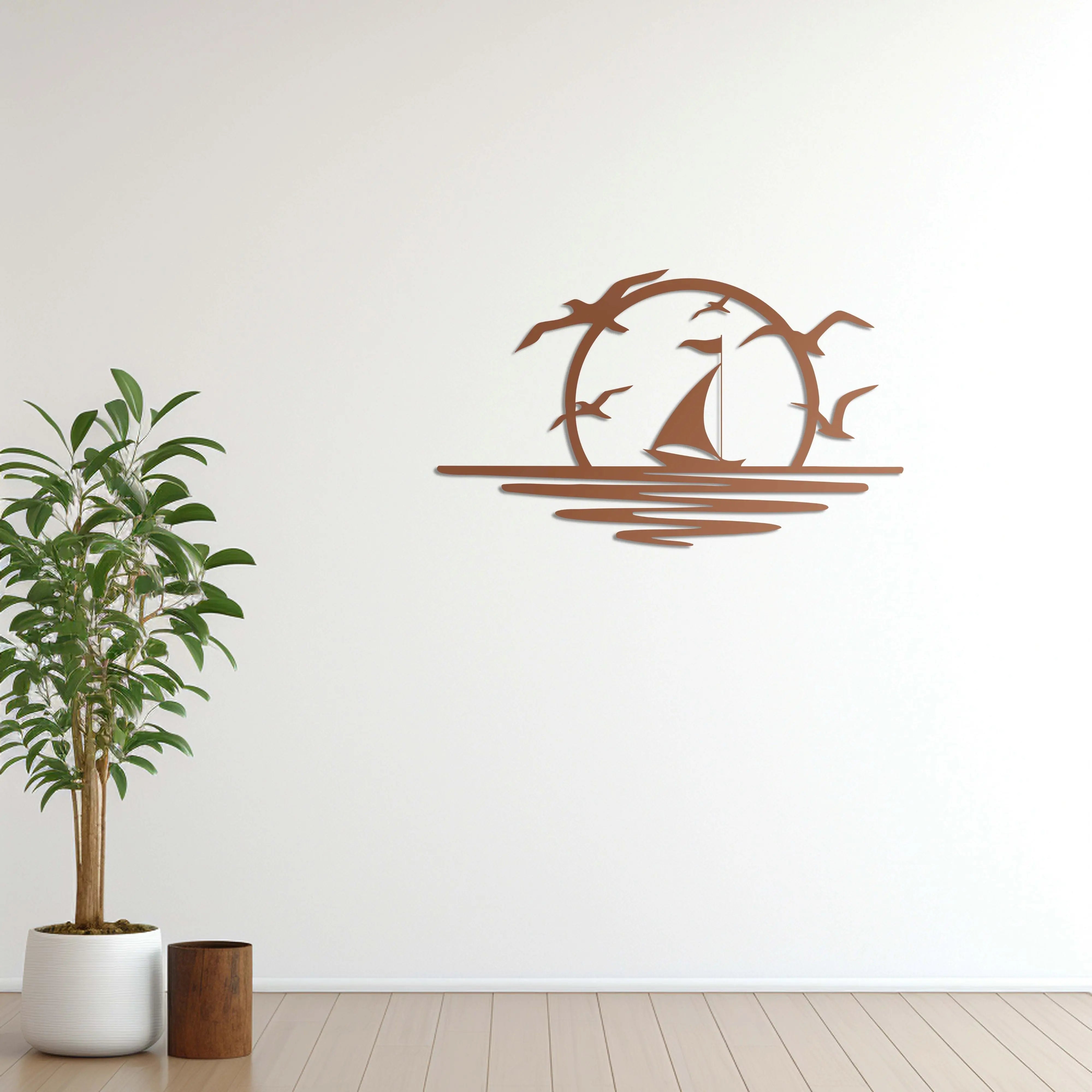 Rüzgarla Gelen Huzur Metal Duvar Dekoru Laser Artique