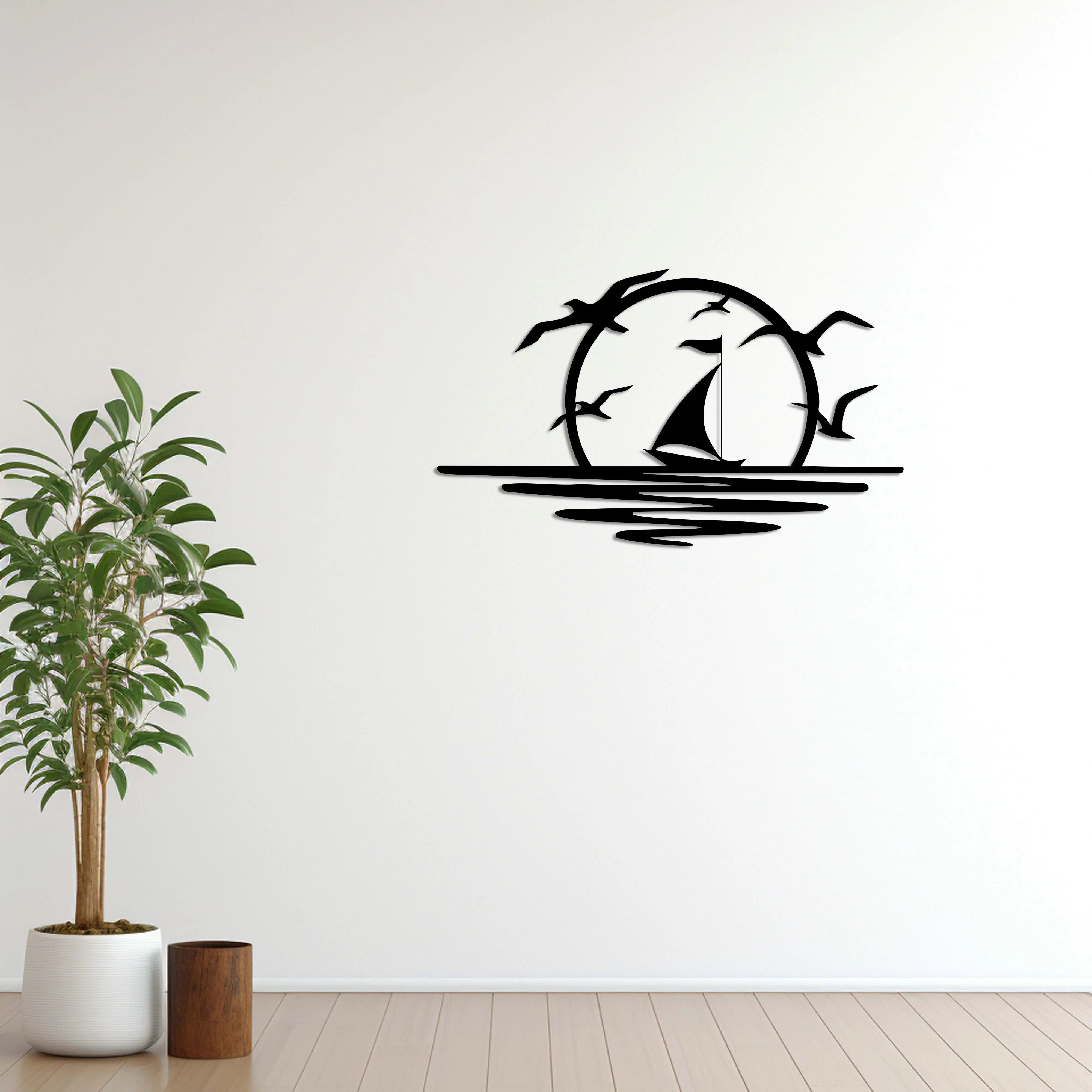 Rüzgarla Gelen Huzur Metal Duvar Dekoru Laser Artique