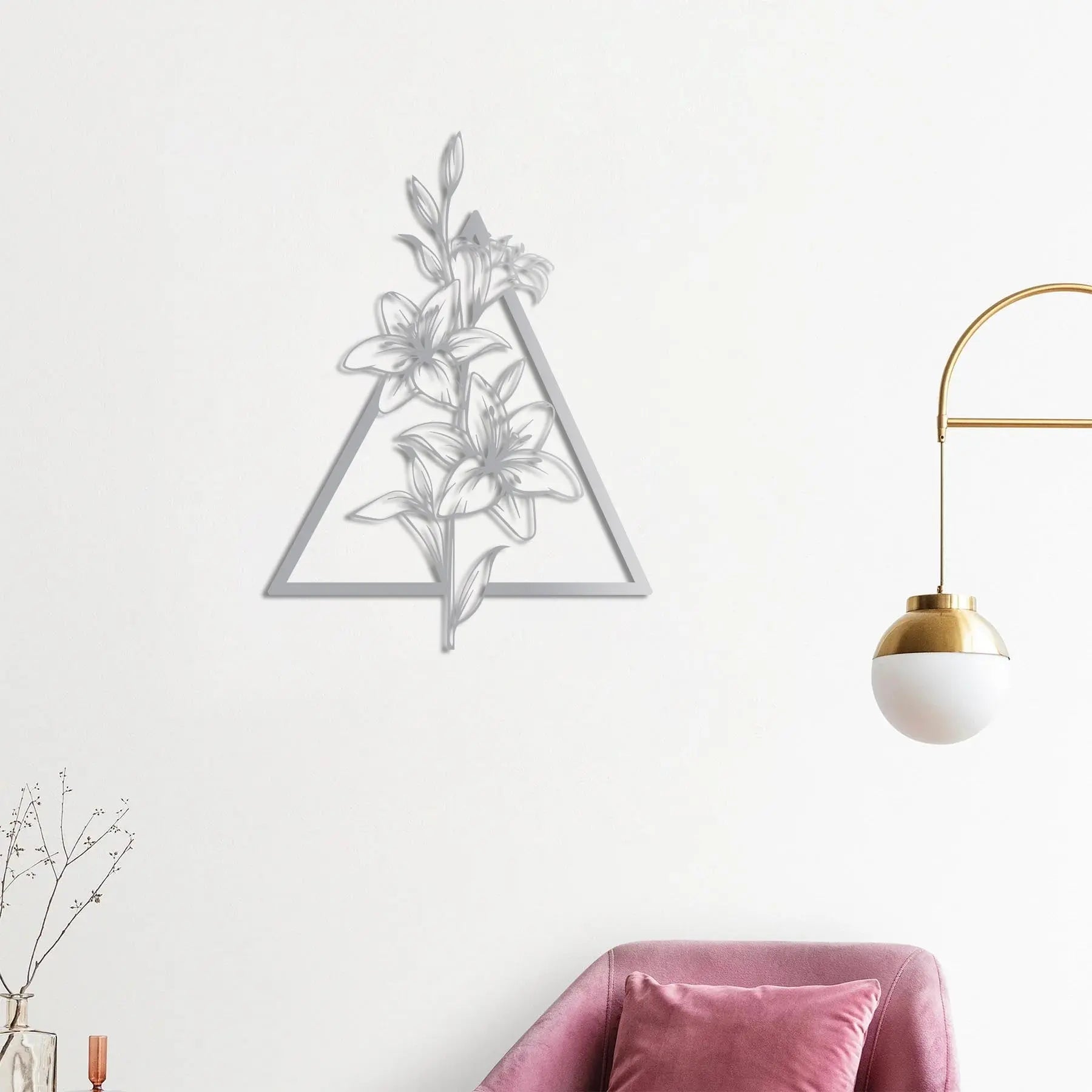 Zambaklar Metal Duvar Dekoru Laser Artique