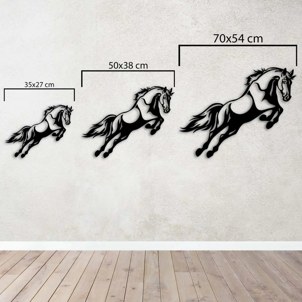 Özgür Ruhlu At Metal Duvar Dekoru Laser Artique