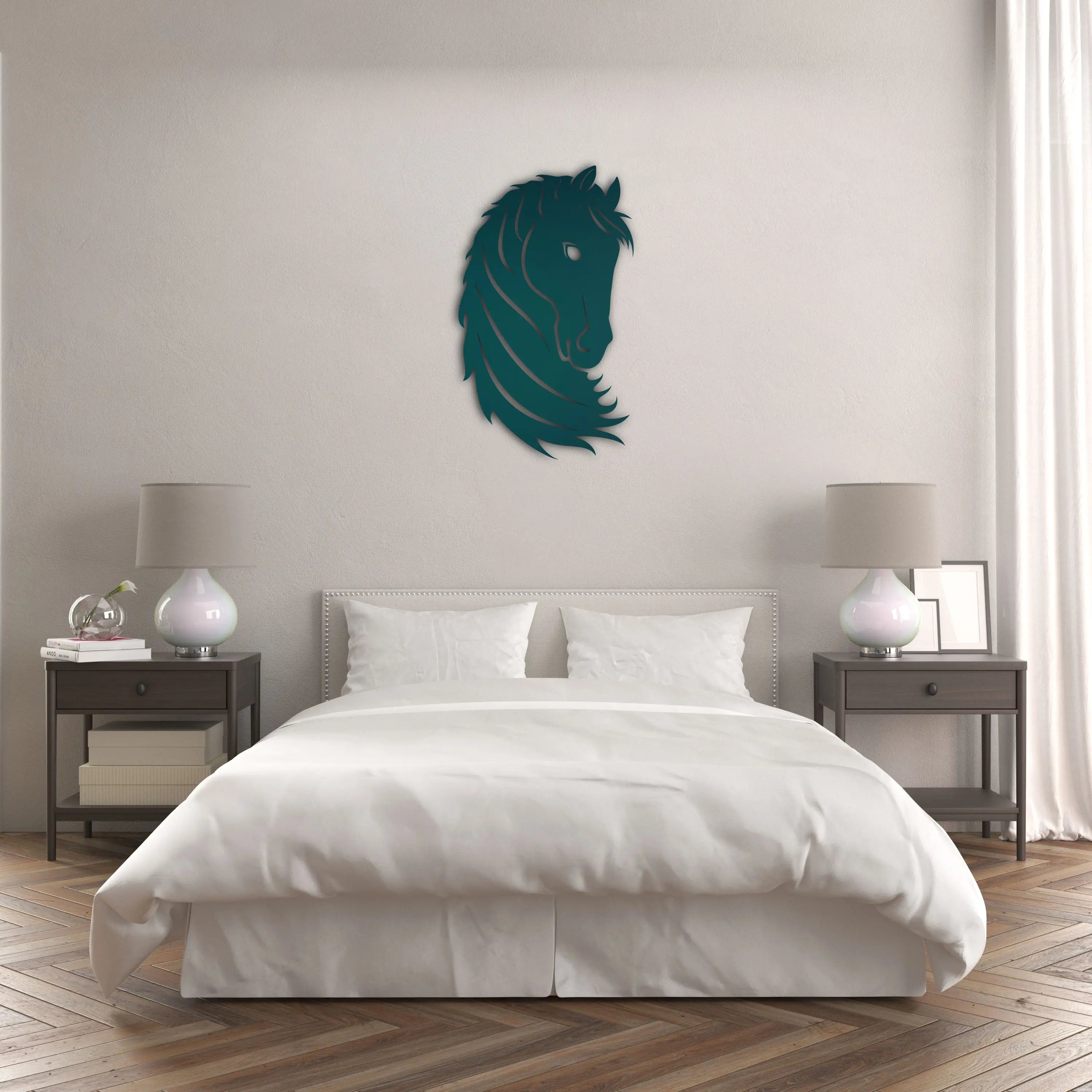 Asil Bakış At Figürü Metal Duvar Dekoru Laser Artique