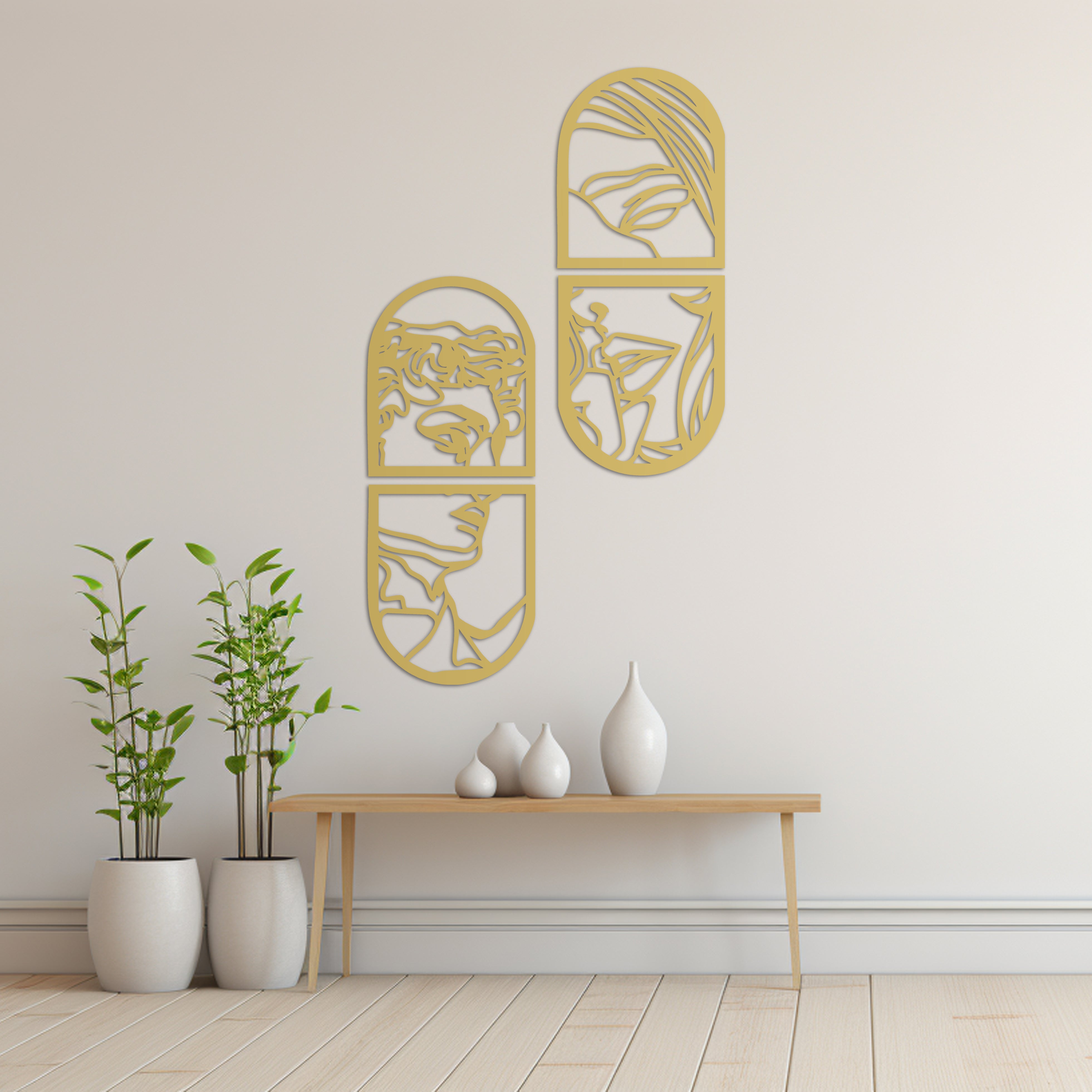 Aşkın Penceresi Metal Duvar Dekoru Laser Artique