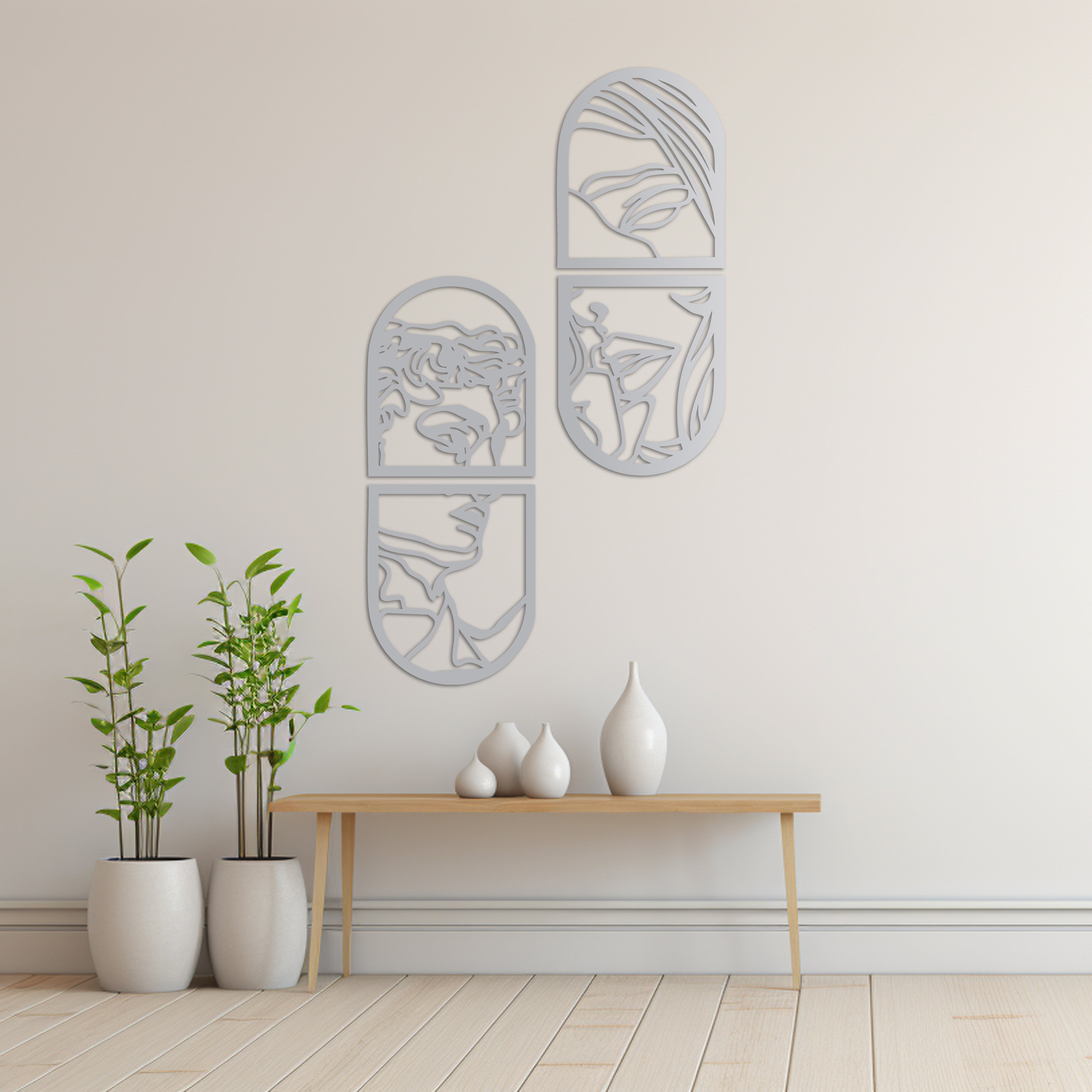 Aşkın Penceresi Metal Duvar Dekoru Laser Artique